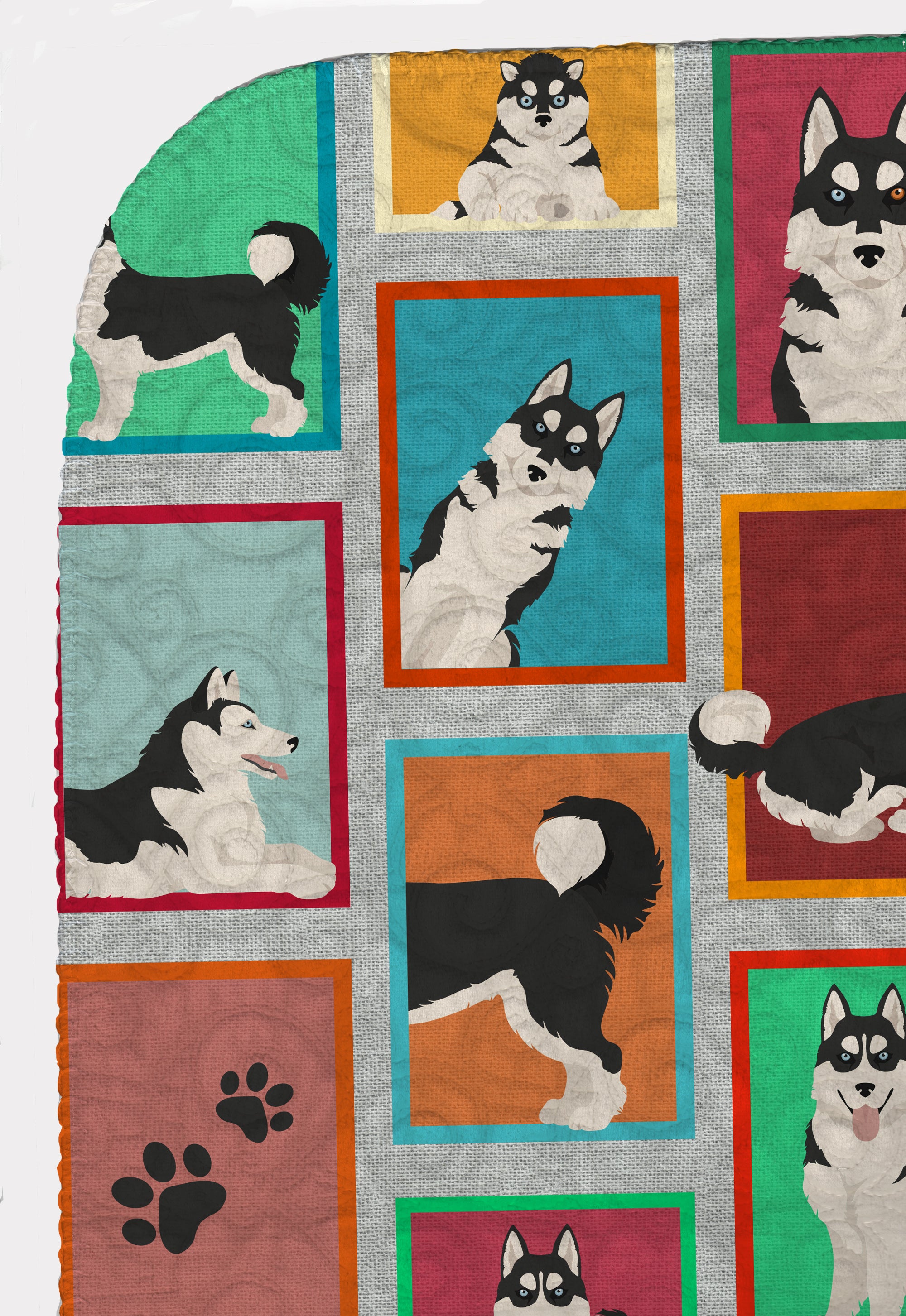 Lots of Siberian Husky Quilted Blanket 50x60 - the-store.com