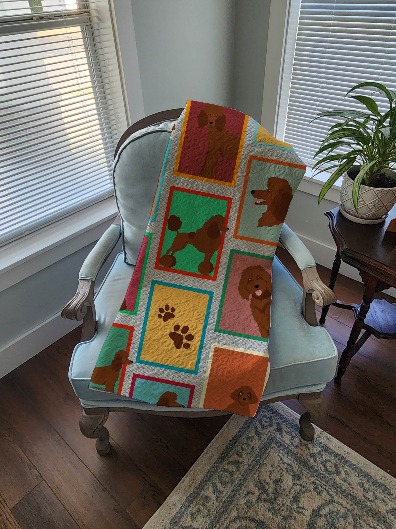 Lots of Chocolate Standard Poodle Quilted Blanket 50x60 - the-store.com