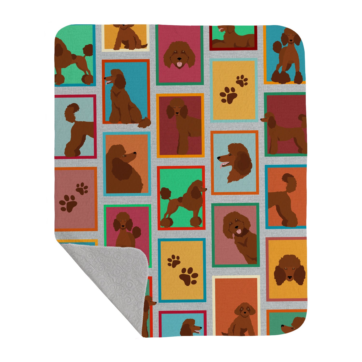 Buy this Lots of Chocolate Standard Poodle Quilted Blanket 50x60