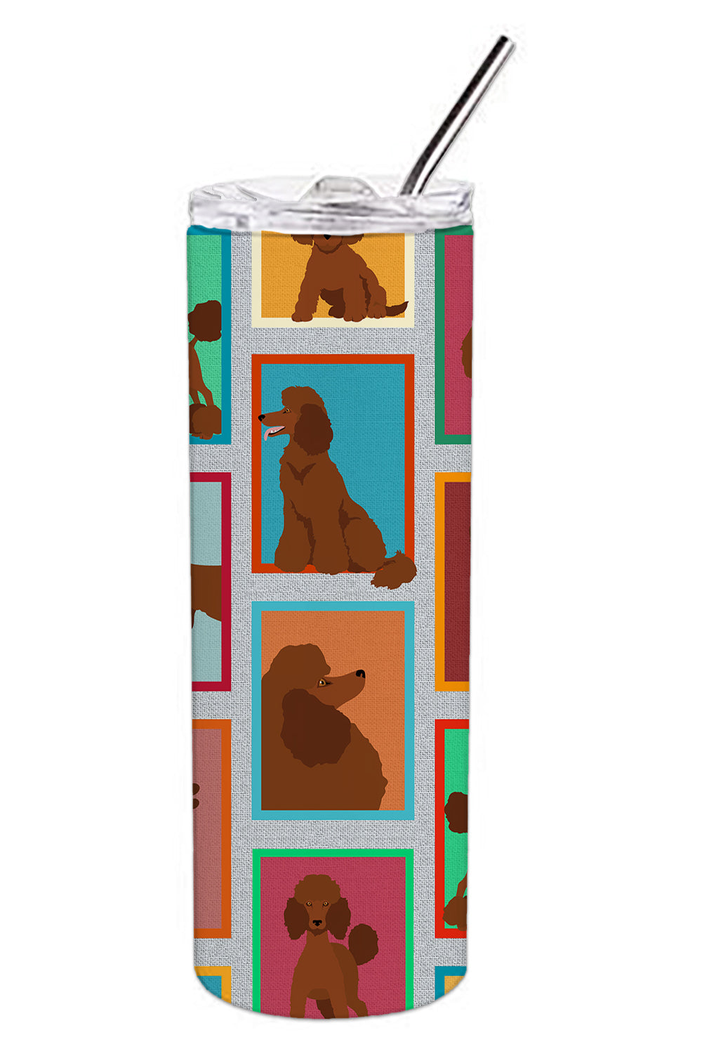 Lots of Chocolate Standard Poodle Stainless Steel 20 oz Skinny Tumbler - the-store.com