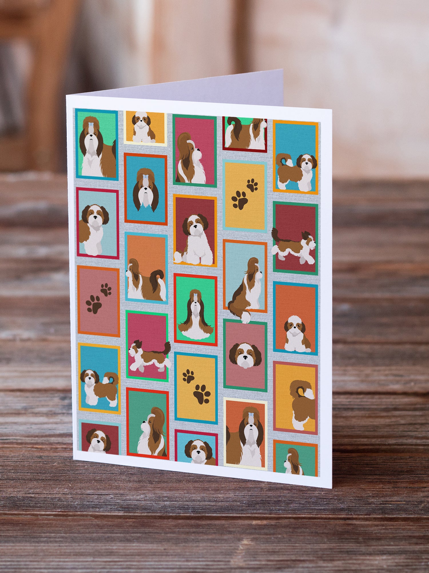 Lots of Shih Tzu Greeting Cards and Envelopes Pack of 8 - the-store.com