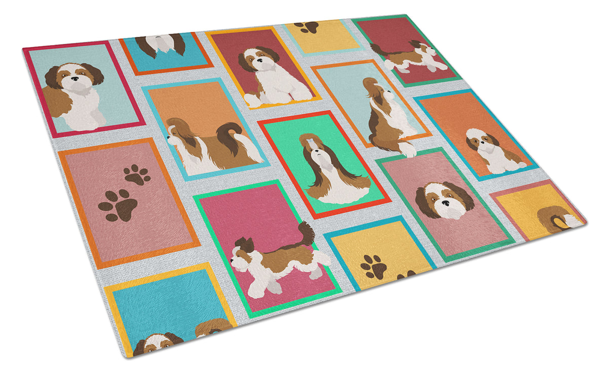 Buy this Lots of Shih Tzu Glass Cutting Board Large