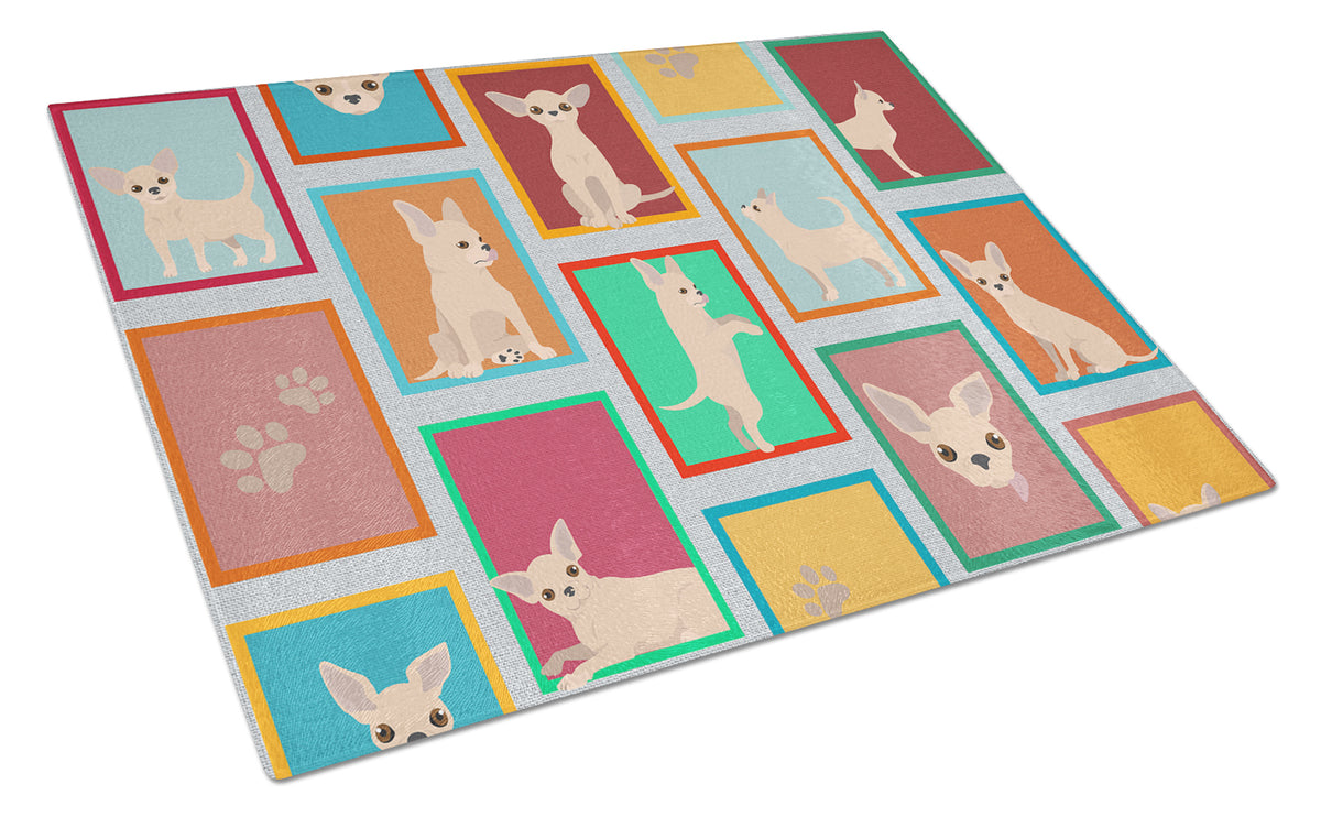 Buy this Lots of Chihuahua Glass Cutting Board Large
