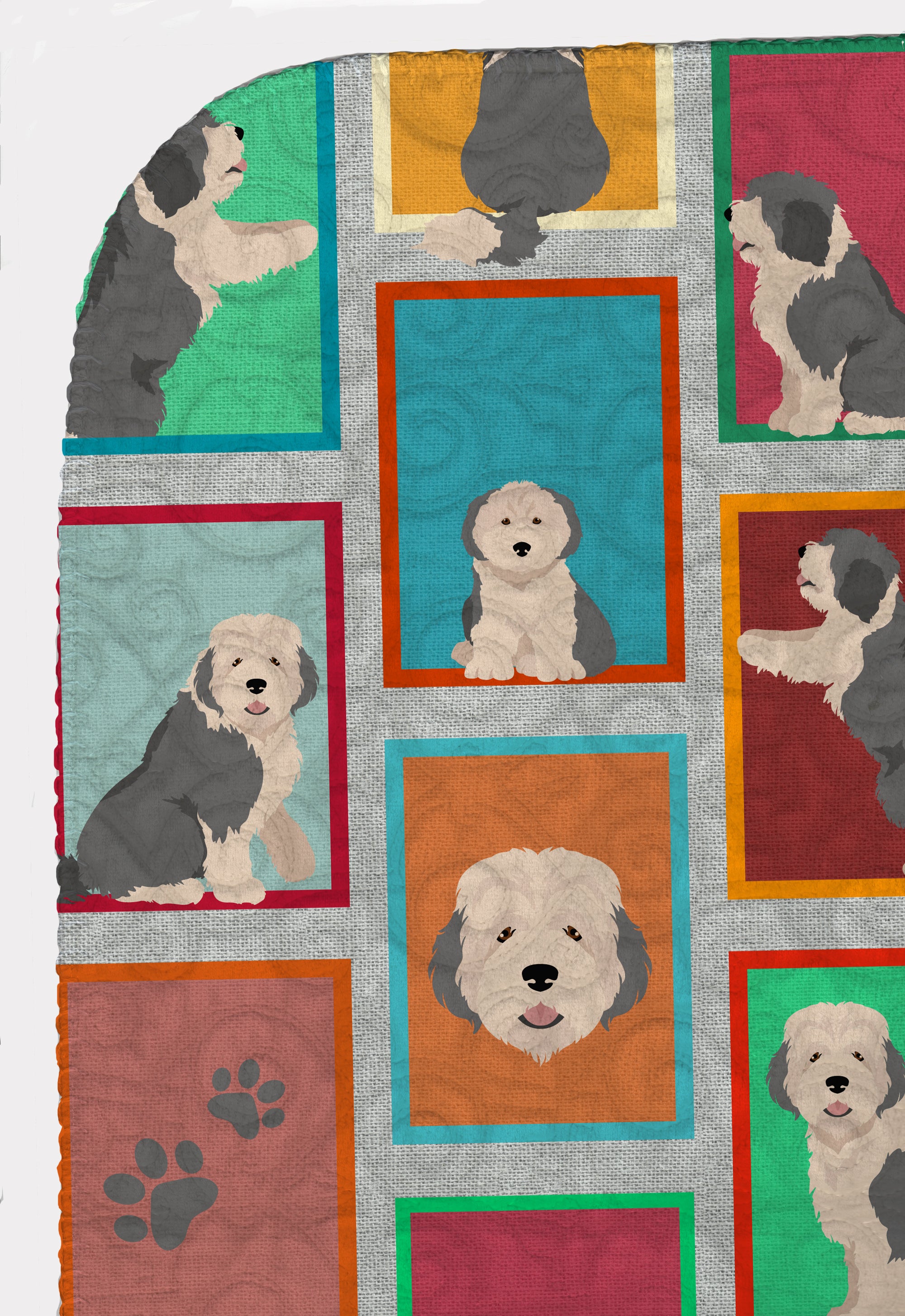 Lots of Old English Sheepdog Quilted Blanket 50x60 - the-store.com