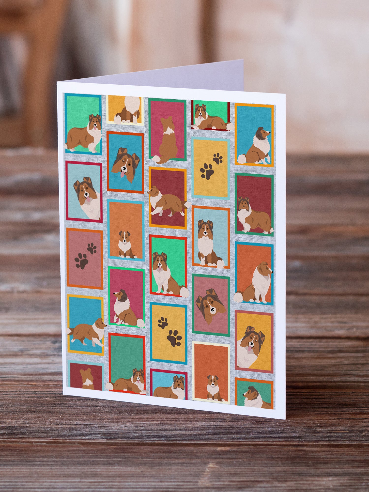 Lots of Sheltie Greeting Cards and Envelopes Pack of 8 - the-store.com