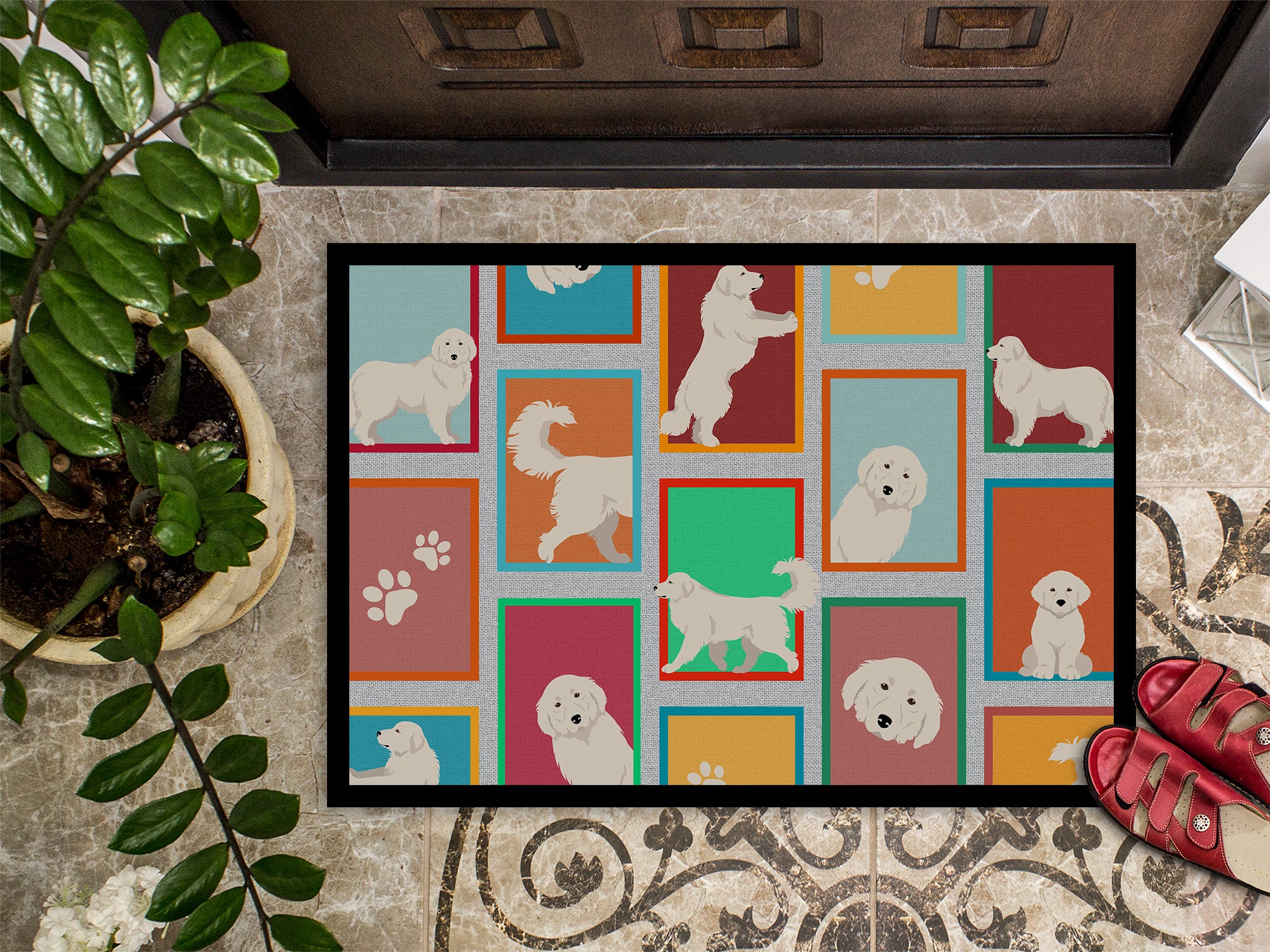 Lots of Great Pyrenees Indoor or Outdoor Mat 24x36 - the-store.com