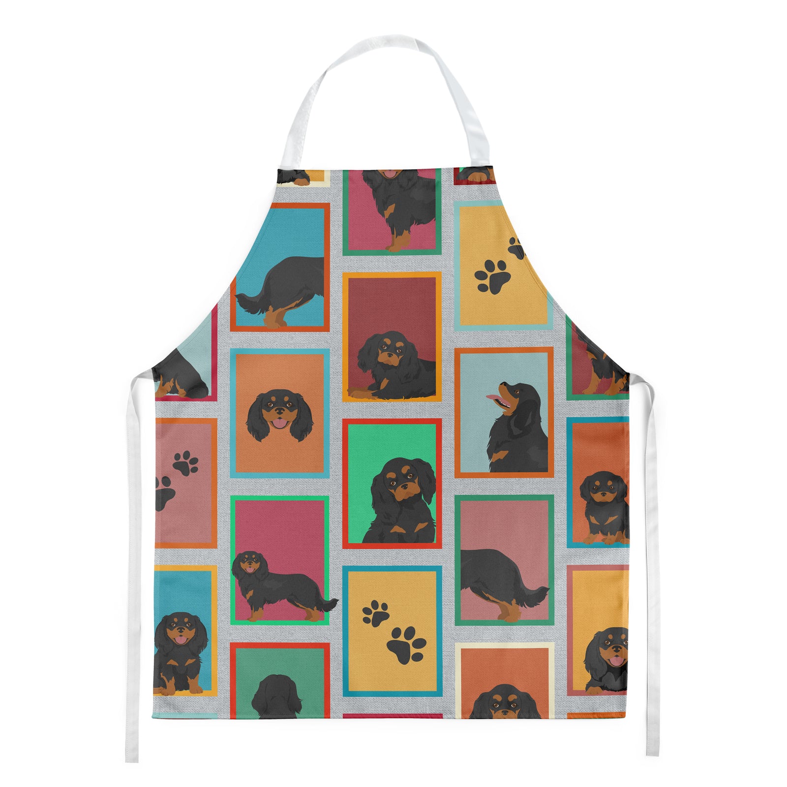 Lots of Black and Tan Cavalier King Charles Spaniel Apron  the-store.com.