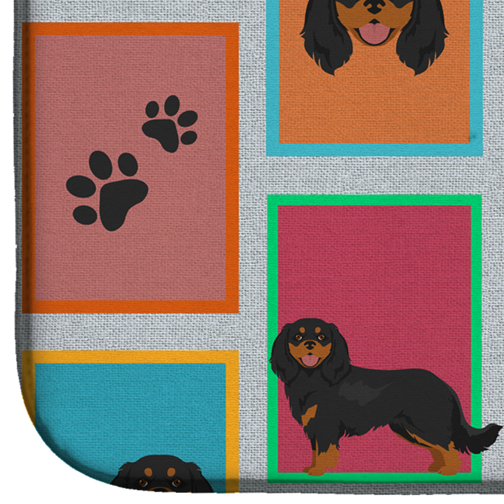 Lots of Black and Tan Cavalier King Charles Spaniel Dish Drying Mat  the-store.com.