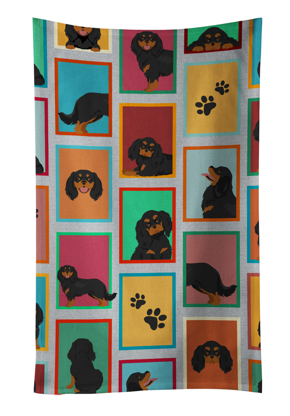 Buy this Lots of Black and Tan Cavalier King Charles Spaniel Kitchen Towel