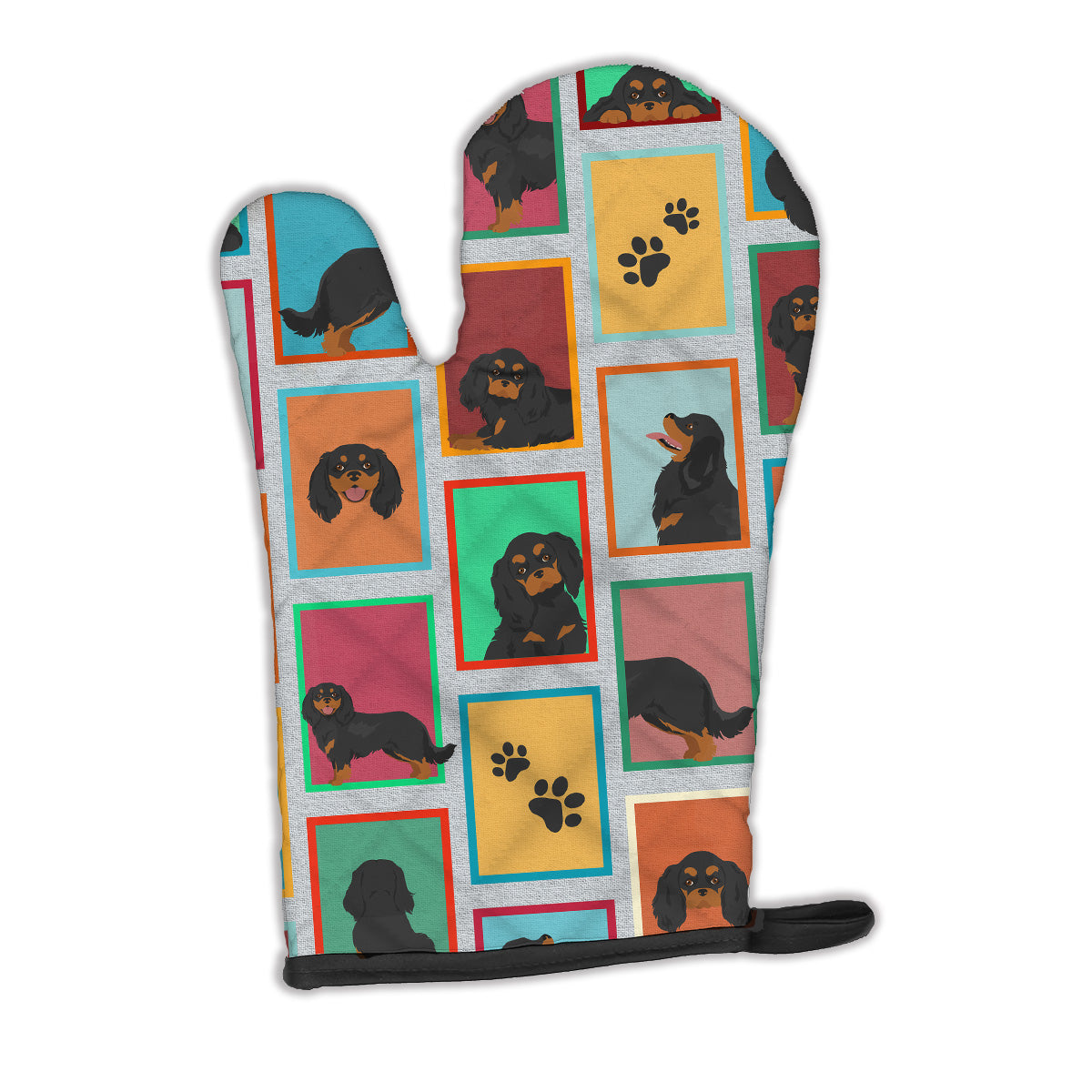 Lots of Black and Tan Cavalier King Charles Spaniel Oven Mitt