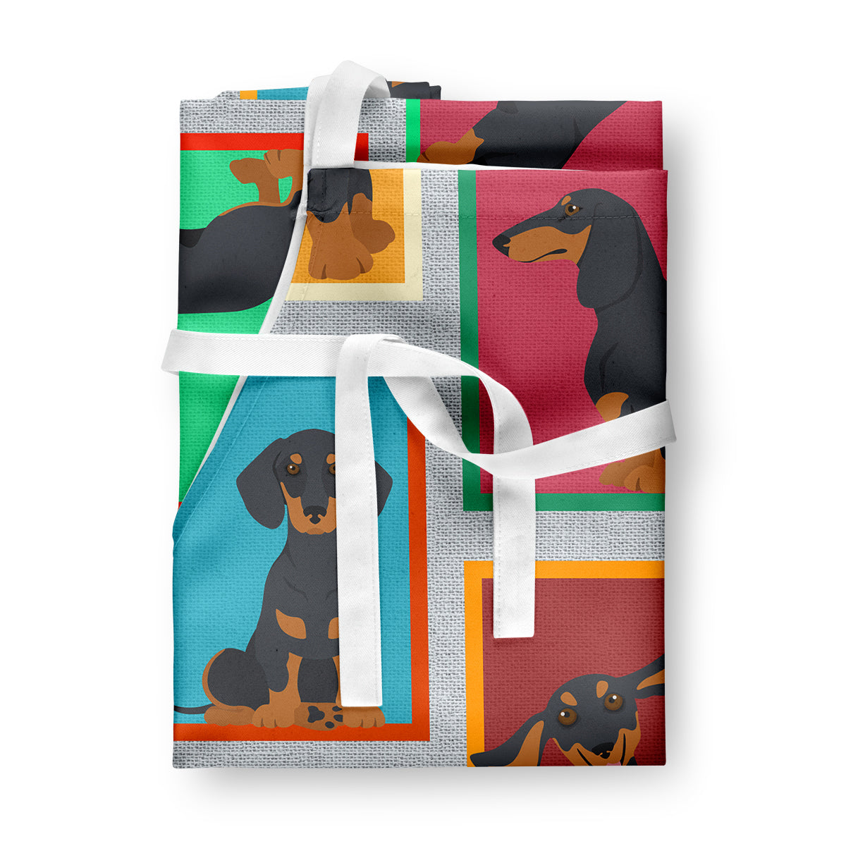 Lots of Black and Tan Dachshund Apron