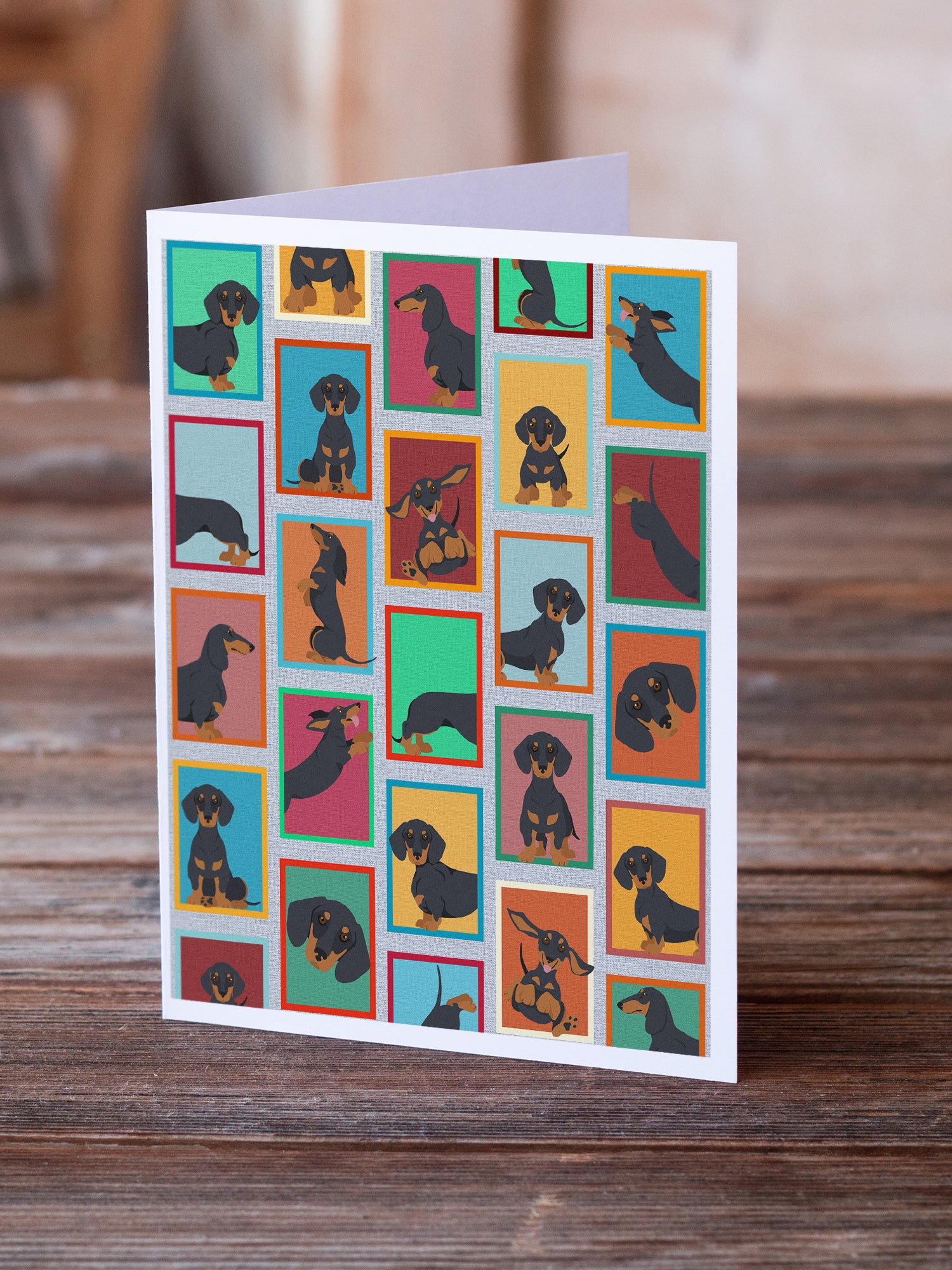 Lots of Black and Tan Dachshund Greeting Cards and Envelopes Pack of 8 - the-store.com