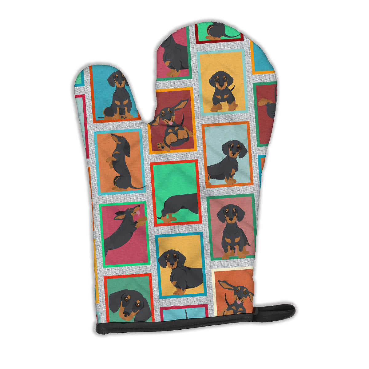 Lots of Black and Tan Dachshund Oven Mitt