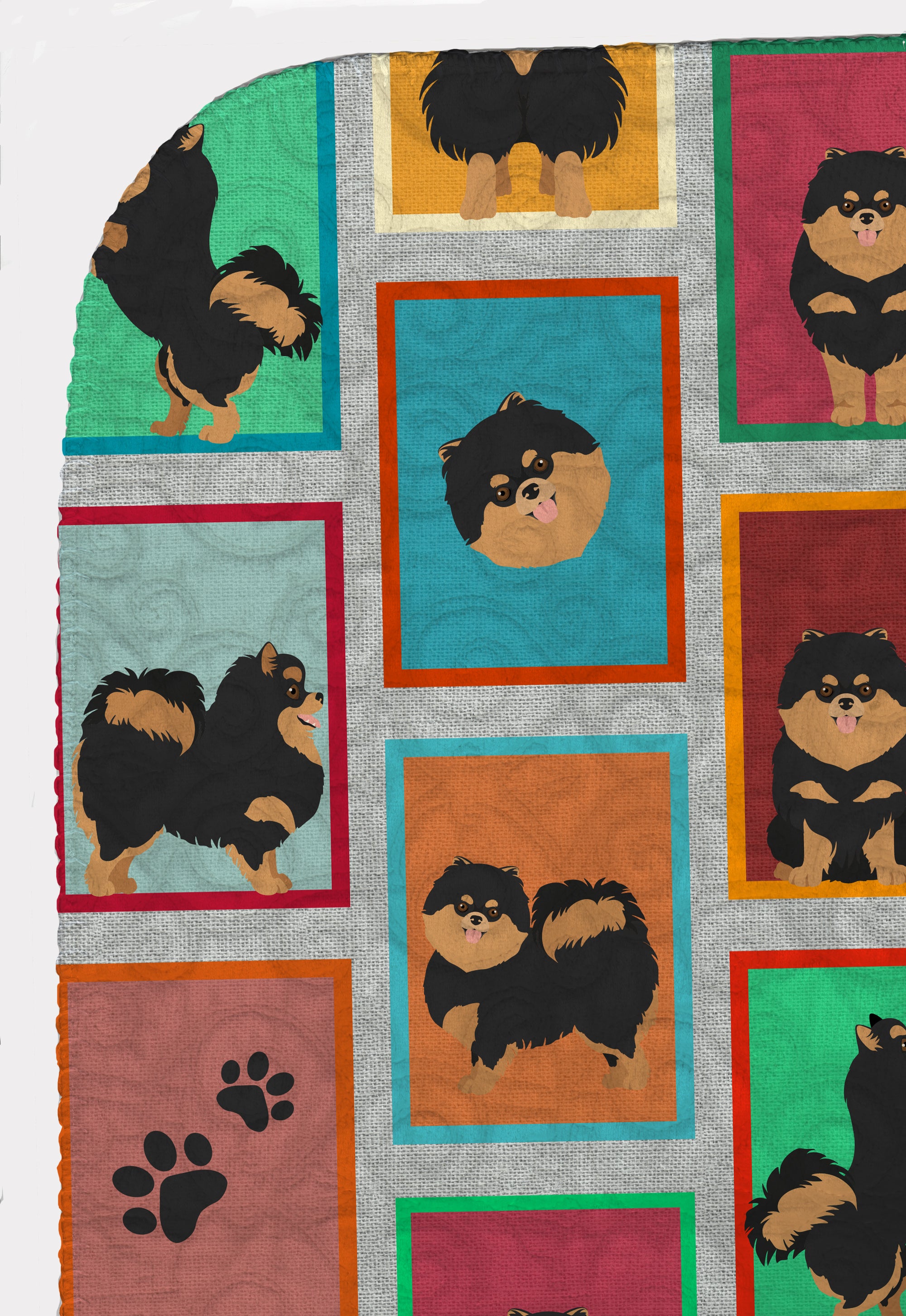 Lots of Black and Tan Pomeranian Quilted Blanket 50x60 - the-store.com