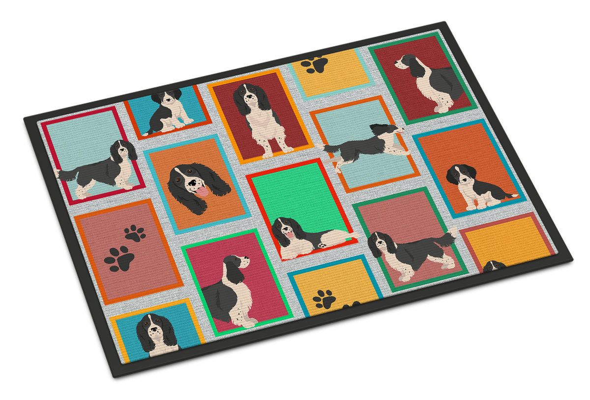 Buy this Lots of Black and White English Springer Spaniel Indoor or Outdoor Mat 24x36