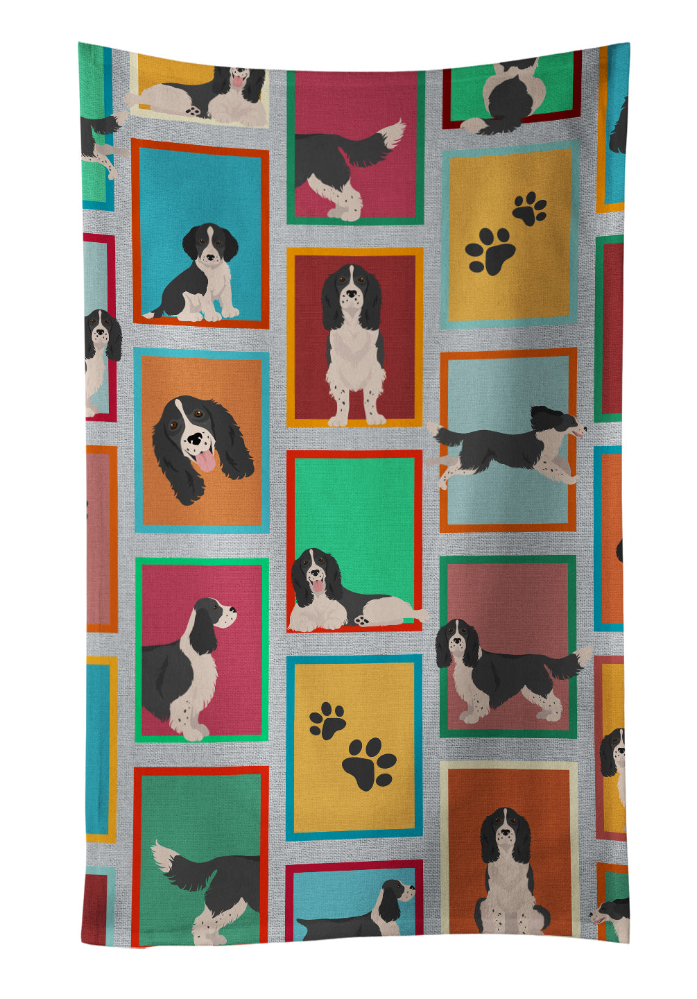 Buy this Lots of Black and White English Springer Spaniel Kitchen Towel