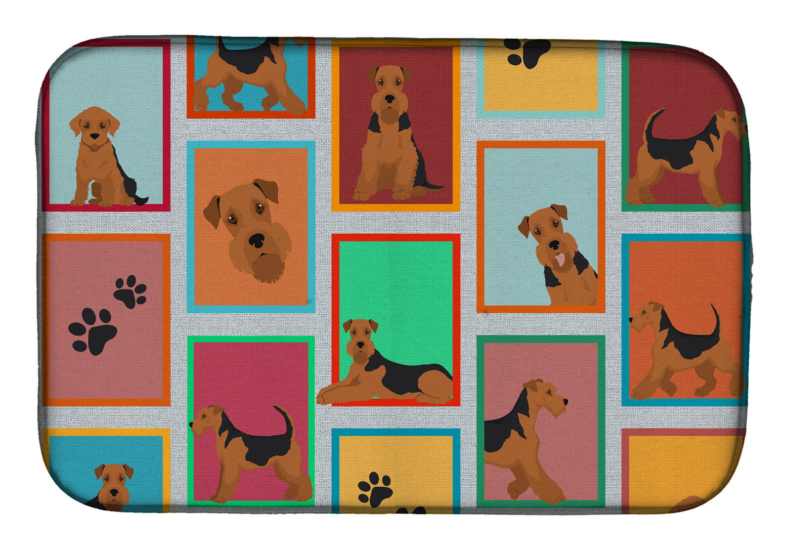 Lots of Airedale Terrier Dish Drying Mat  the-store.com.