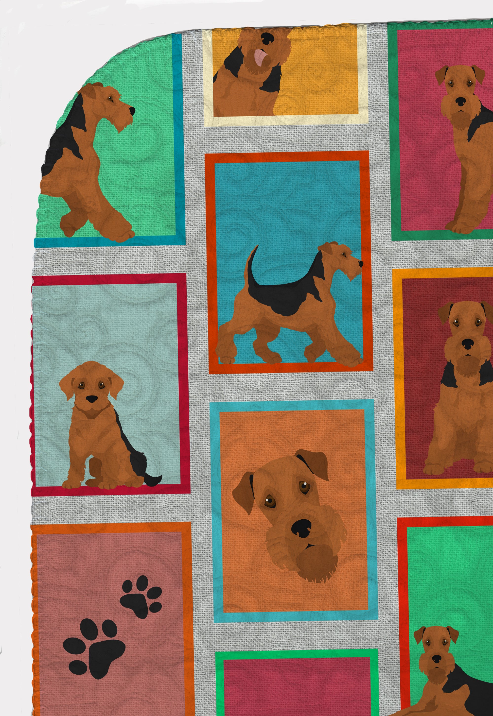 Lots of Airedale Terrier Quilted Blanket 50x60 - the-store.com