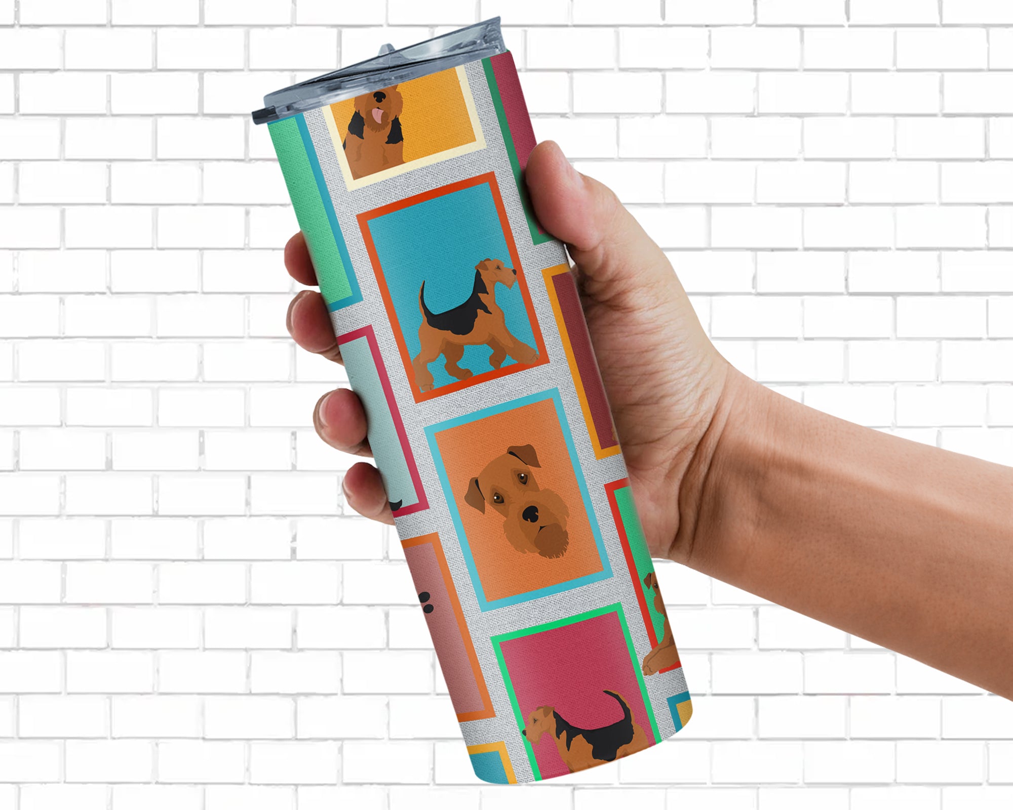 Lots of Airedale Terrier Stainless Steel 20 oz Skinny Tumbler - the-store.com