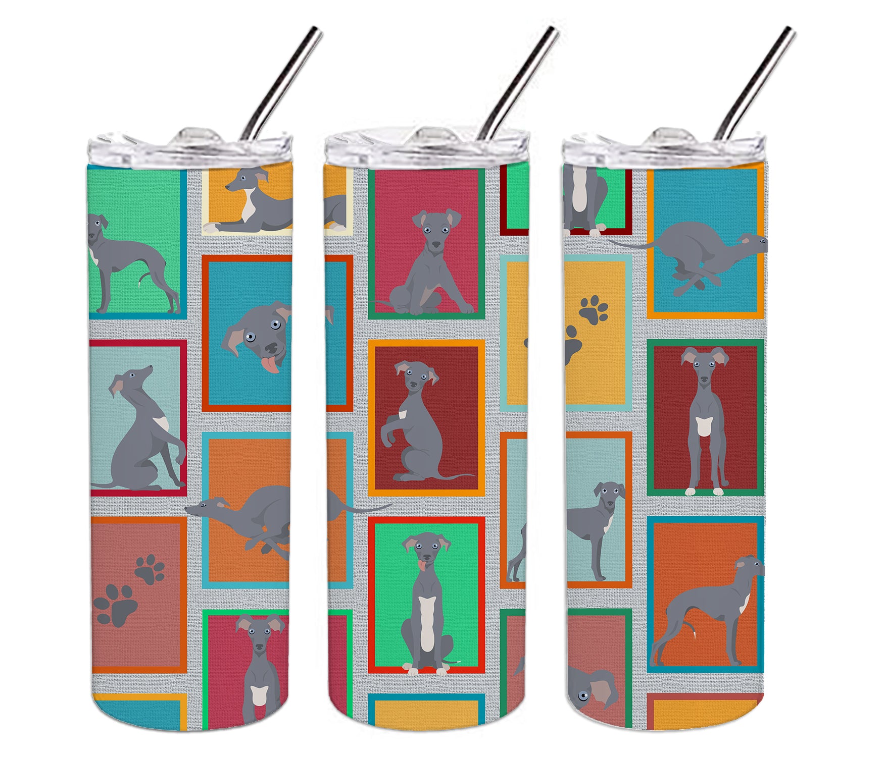 Lots of Italian Greyhound Stainless Steel 20 oz Skinny Tumbler - the-store.com