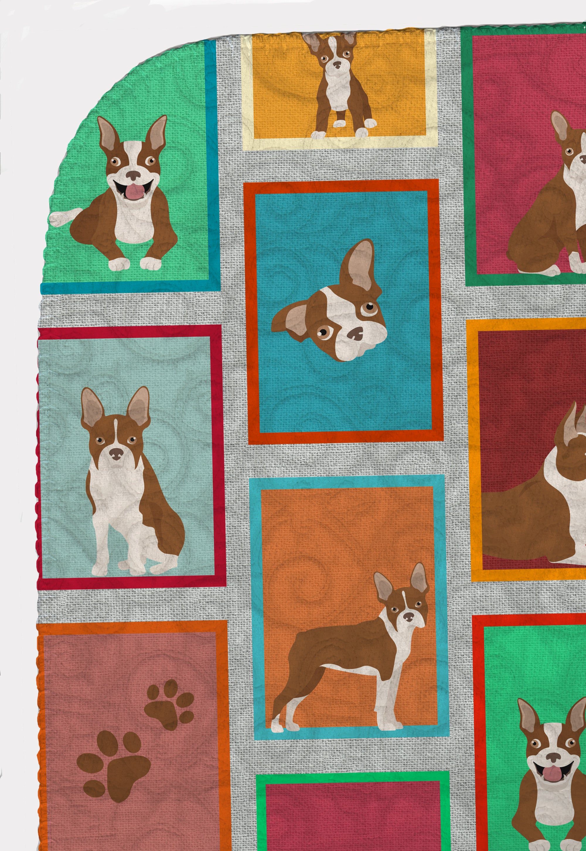 Lots of Red Boston Terrier Quilted Blanket 50x60 - the-store.com