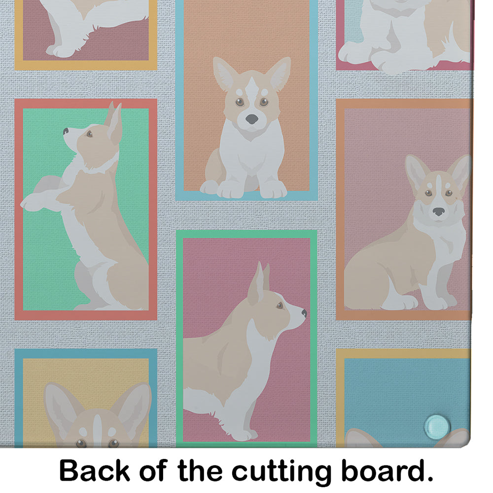 Caroline's Treasures Lots of Fawn Cardigan Corgi Glass Cutting Boards – Durable, Decorative Kitchen Art Large