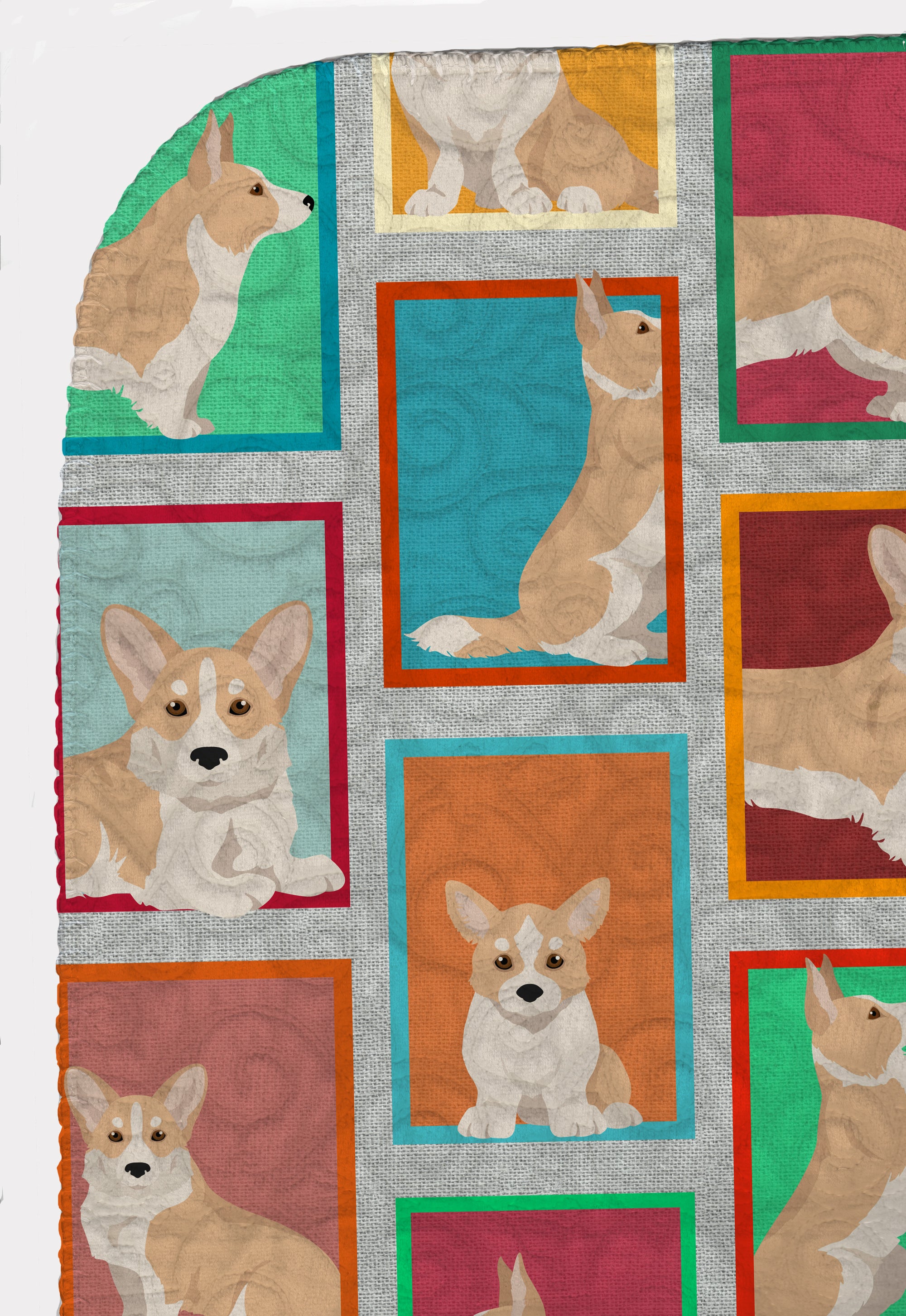 Lots of Fawn Cardigan Corgi Quilted Blanket 50x60 - the-store.com