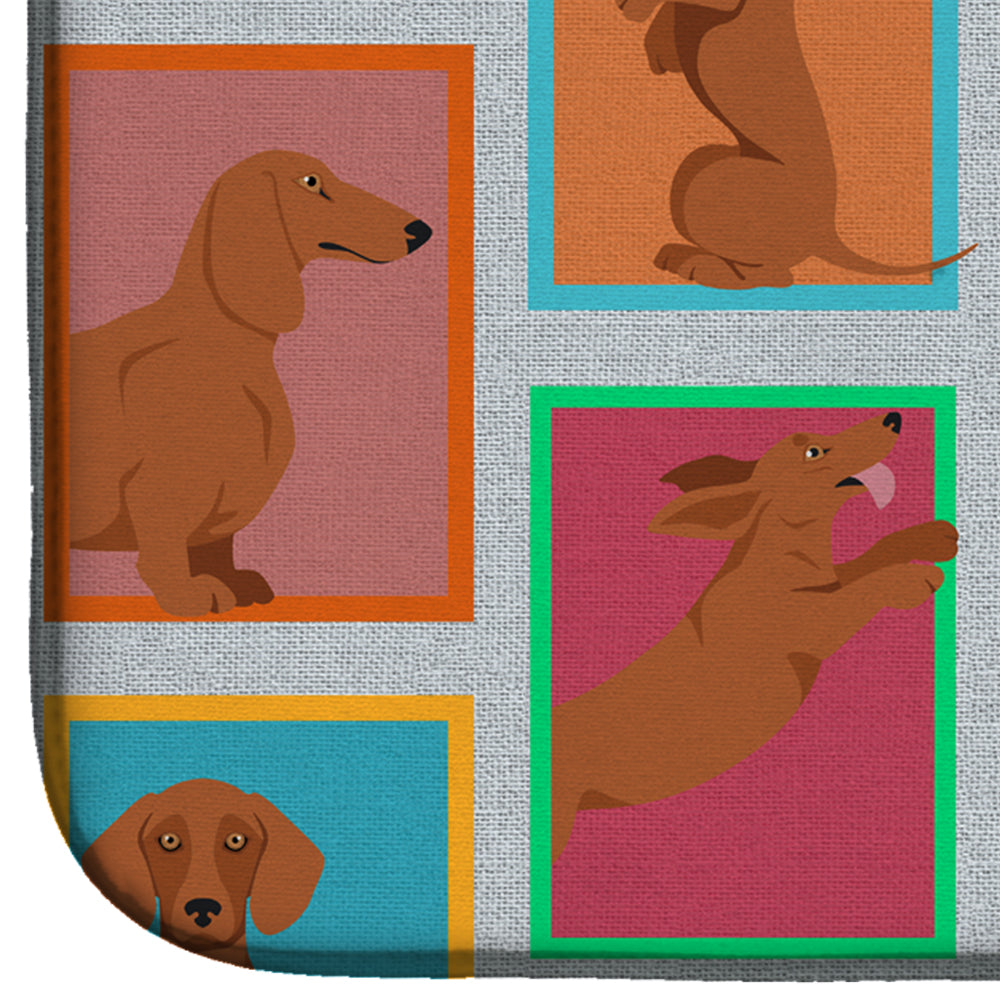 Lots of Red Dachshund Dish Drying Mat  the-store.com.