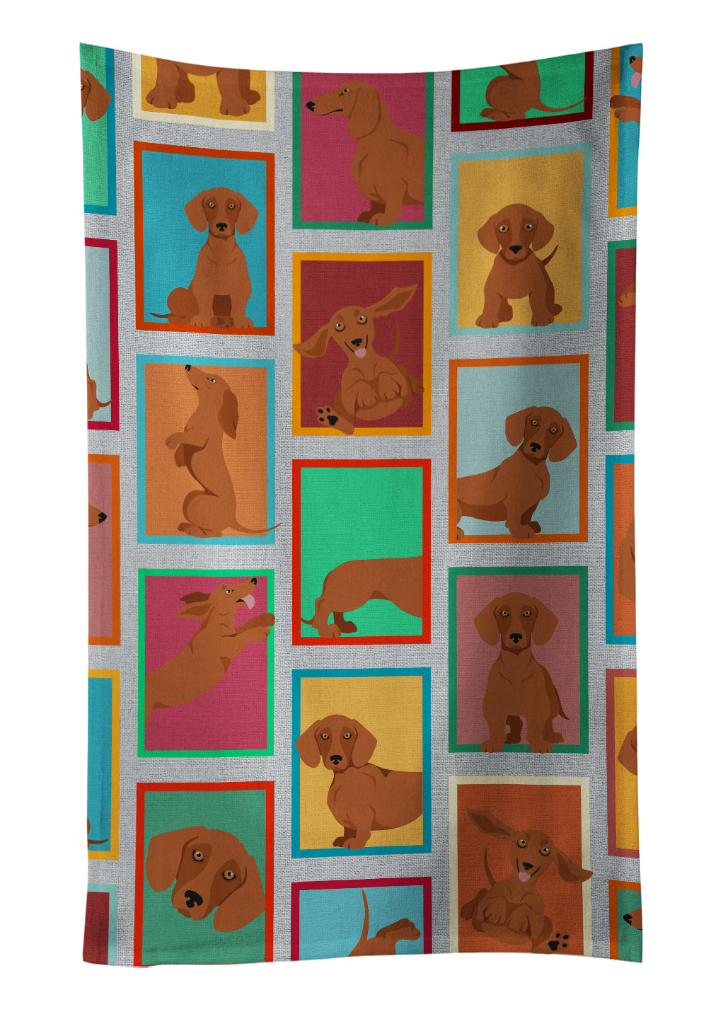 Buy this Lots of Red Dachshund Kitchen Towel