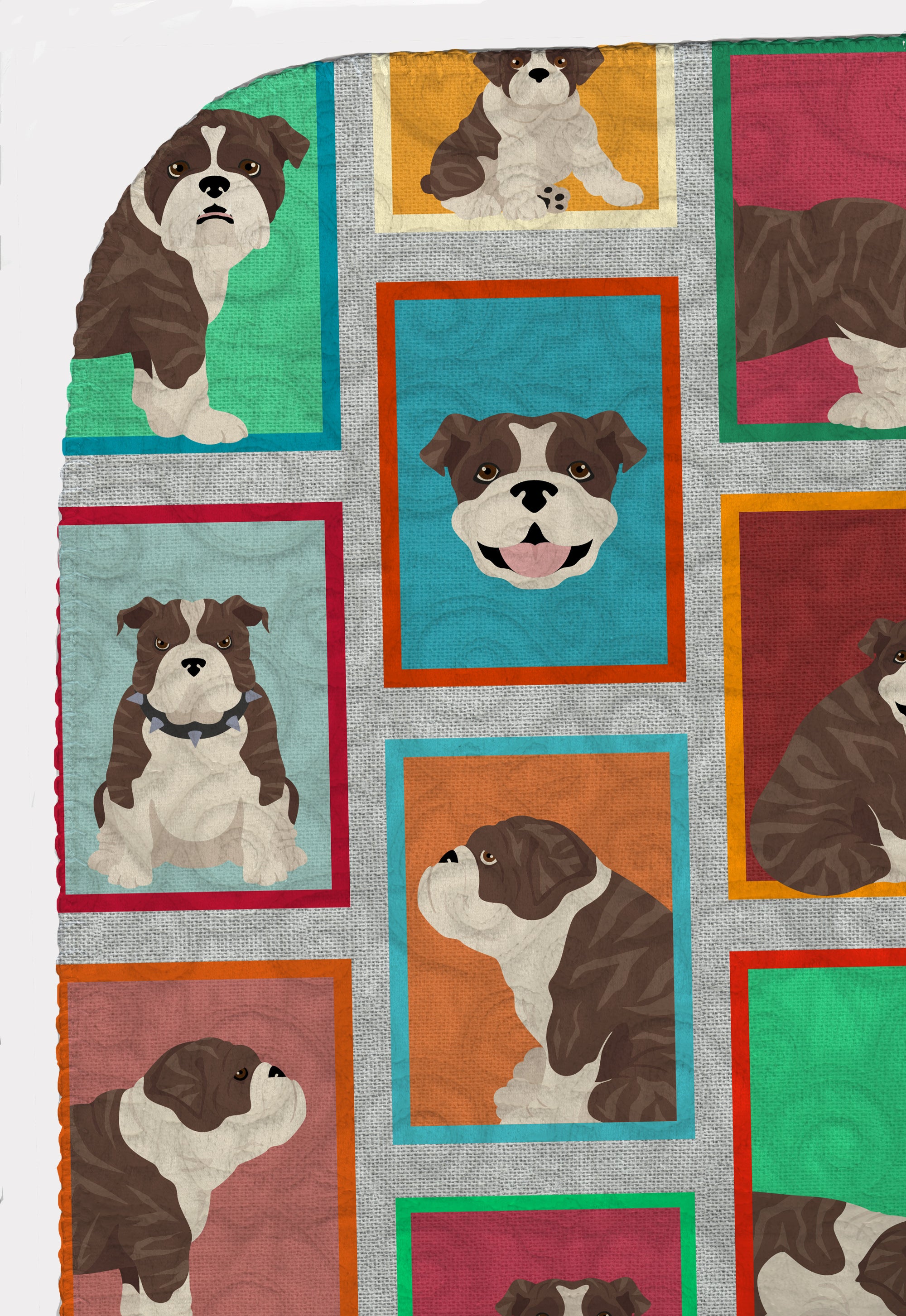 Lots of Brindle English Bulldog Quilted Blanket 50x60 - the-store.com