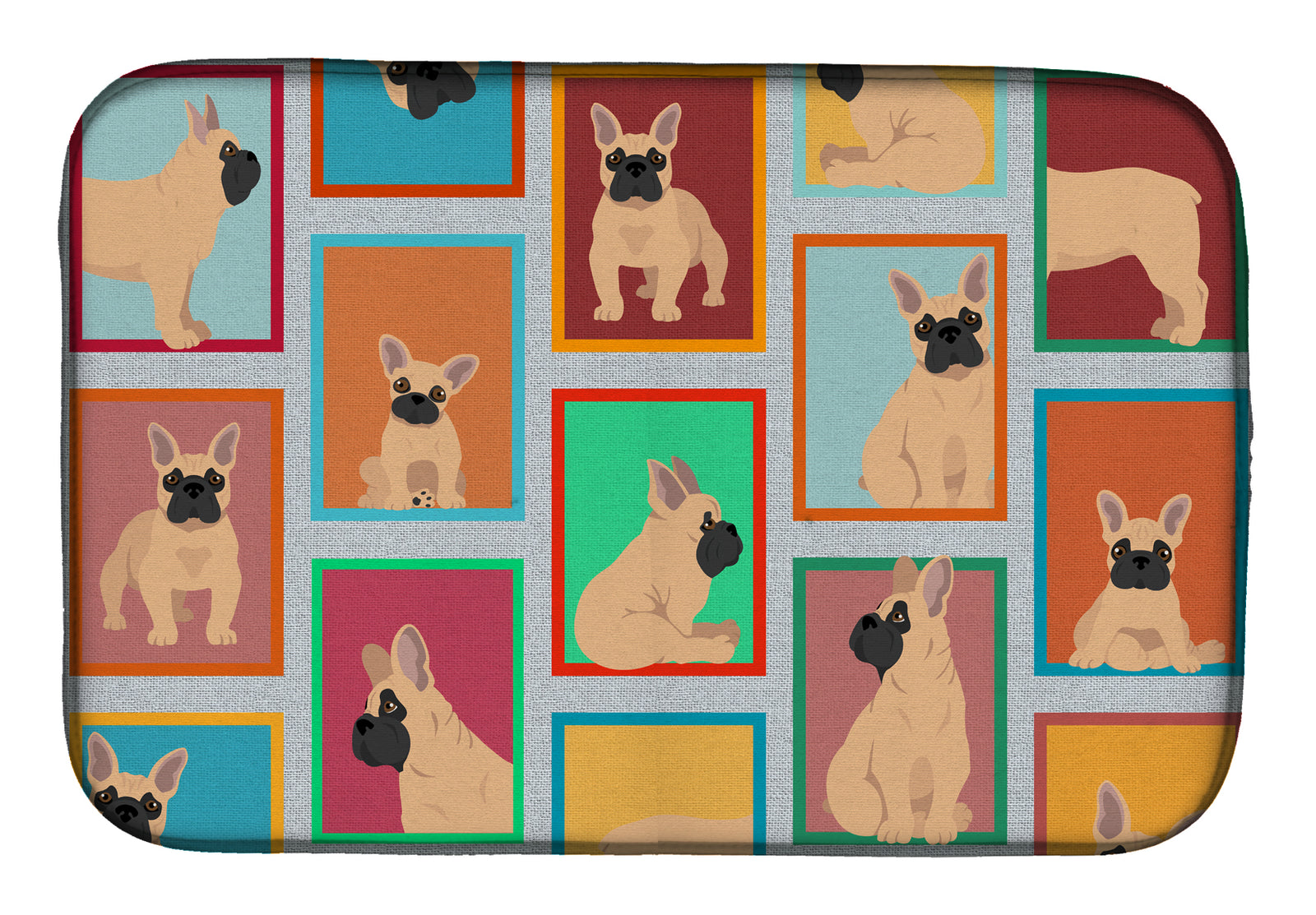 Lots of Fawn French Bulldog Dish Drying Mat  the-store.com.