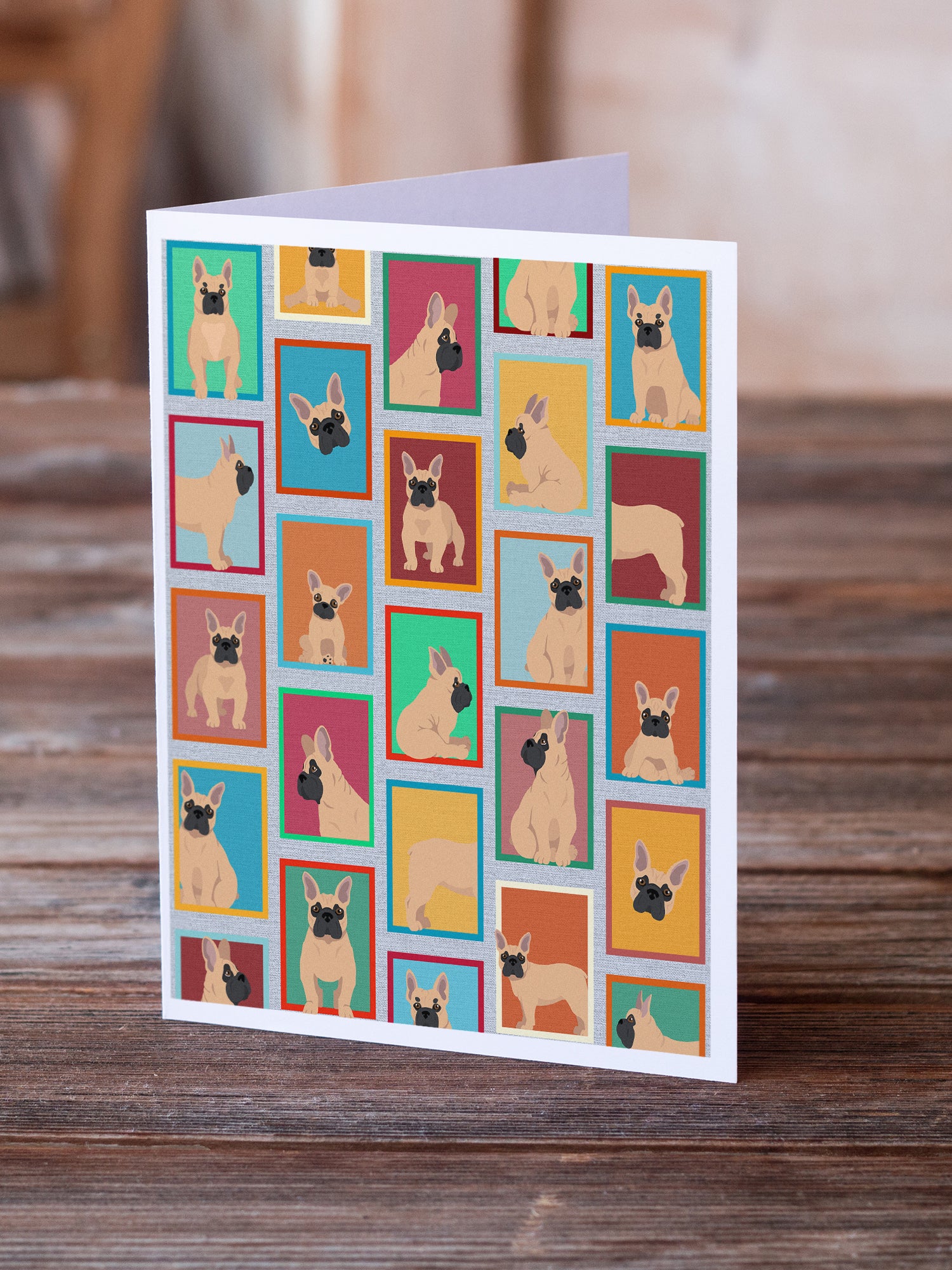 Lots of Fawn French Bulldog Greeting Cards and Envelopes Pack of 8 - the-store.com