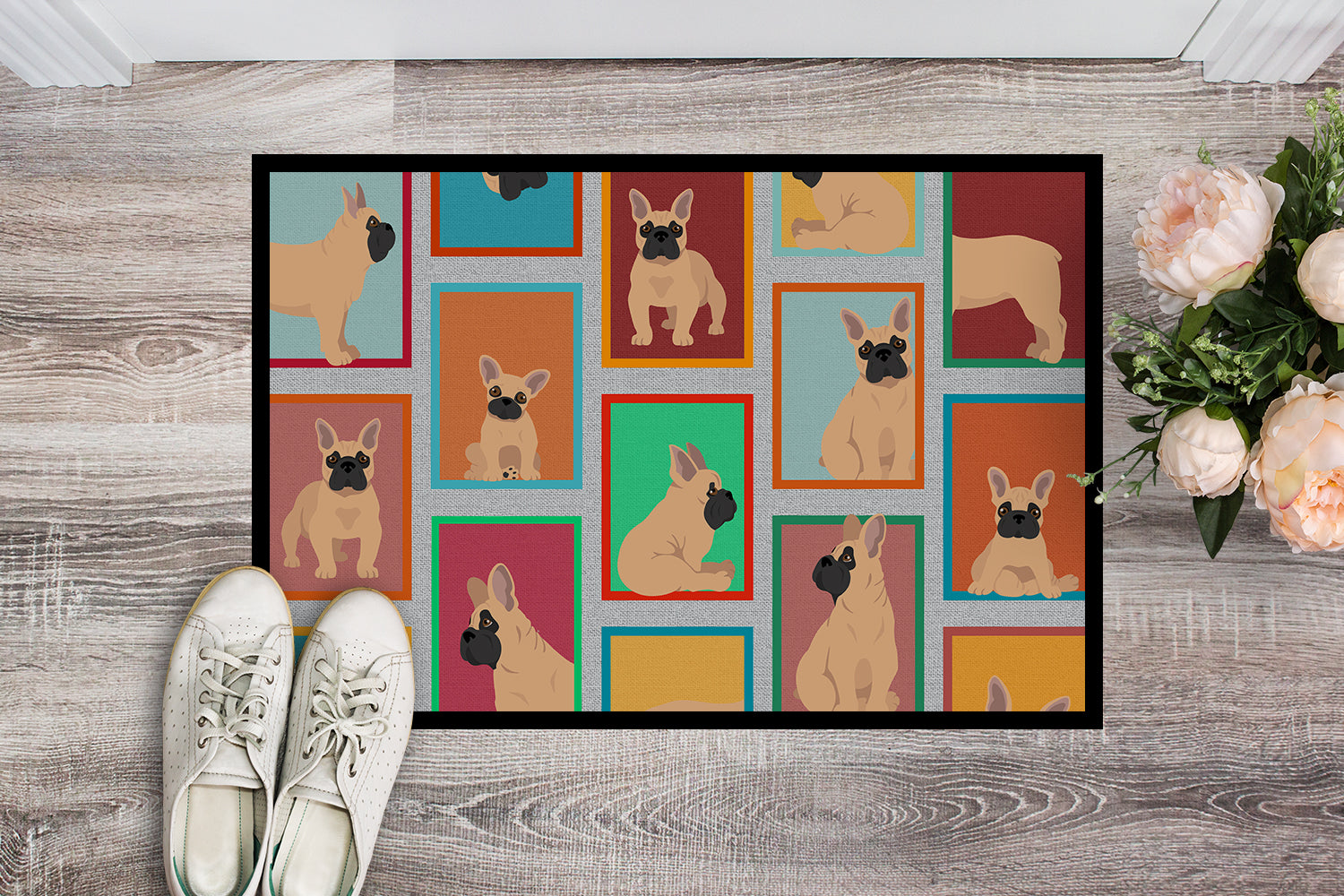 Lots of Fawn French Bulldog Indoor or Outdoor Mat 24x36 - the-store.com