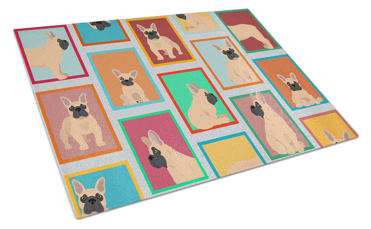 Buy this Lots of Fawn French Bulldog Glass Cutting Board Large