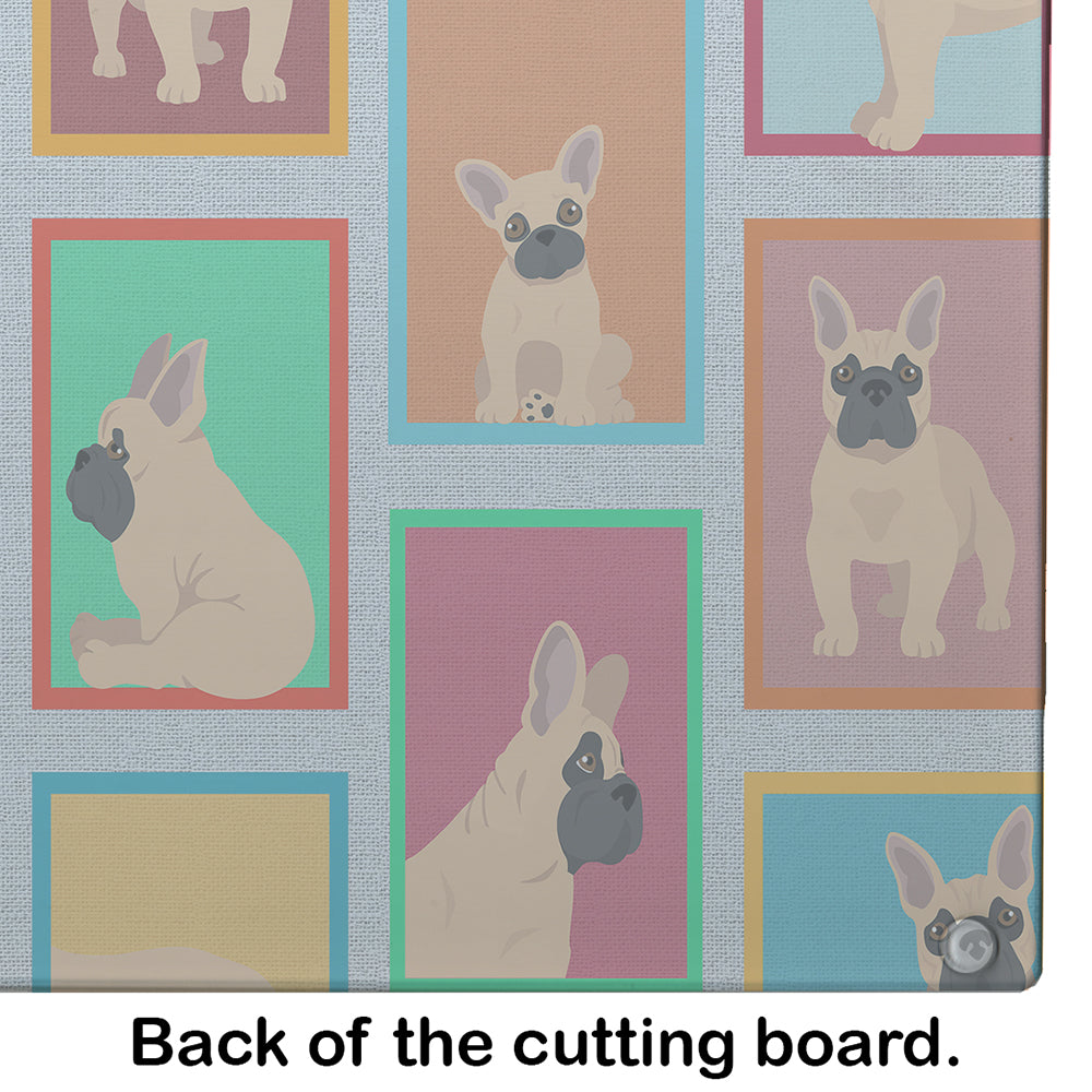 Lots of Fawn French Bulldog Glass Cutting Board Large - the-store.com