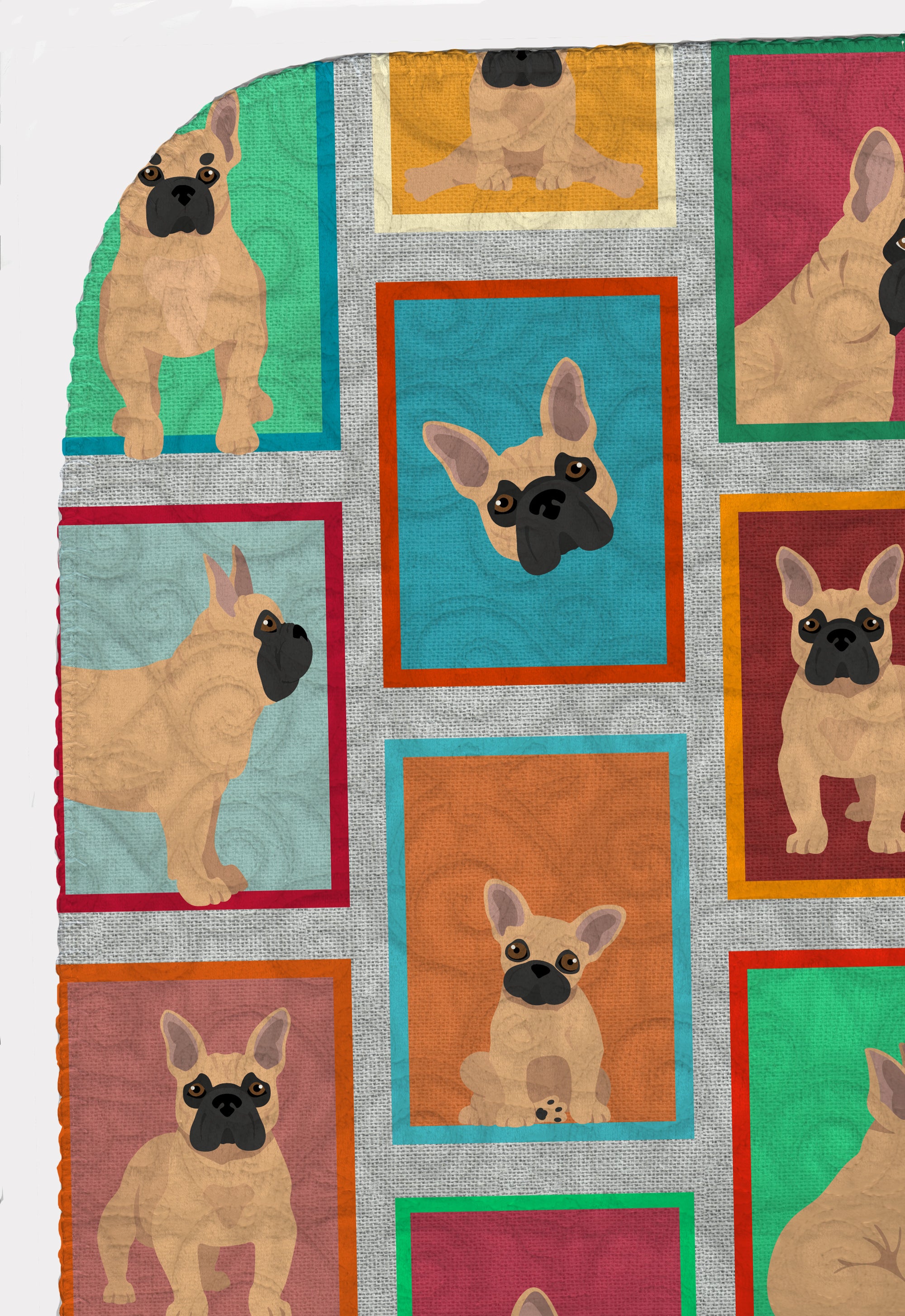 Lots of Fawn French Bulldog Quilted Blanket 50x60 - the-store.com