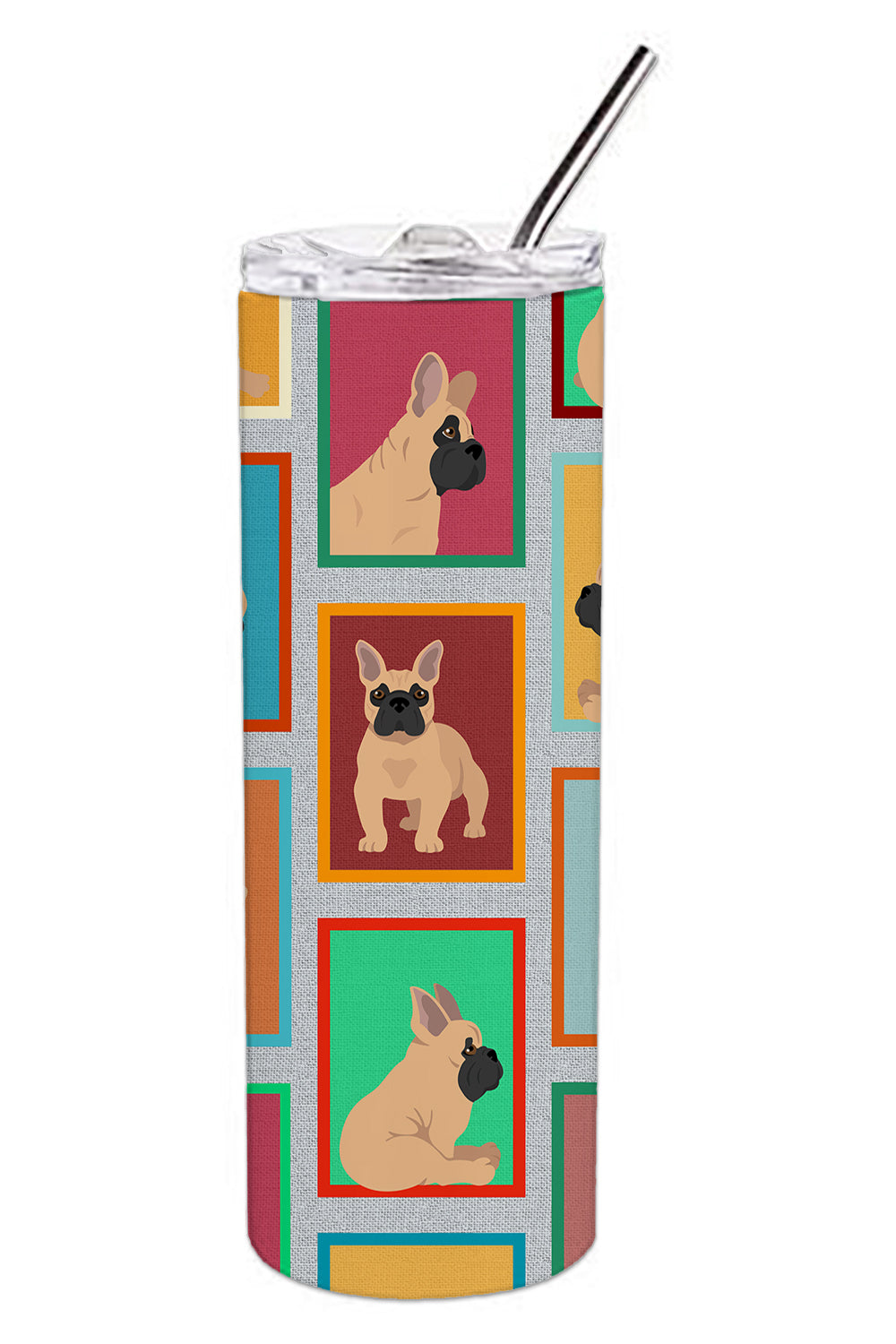 Buy this Lots of Fawn French Bulldog Stainless Steel 20 oz Skinny Tumbler