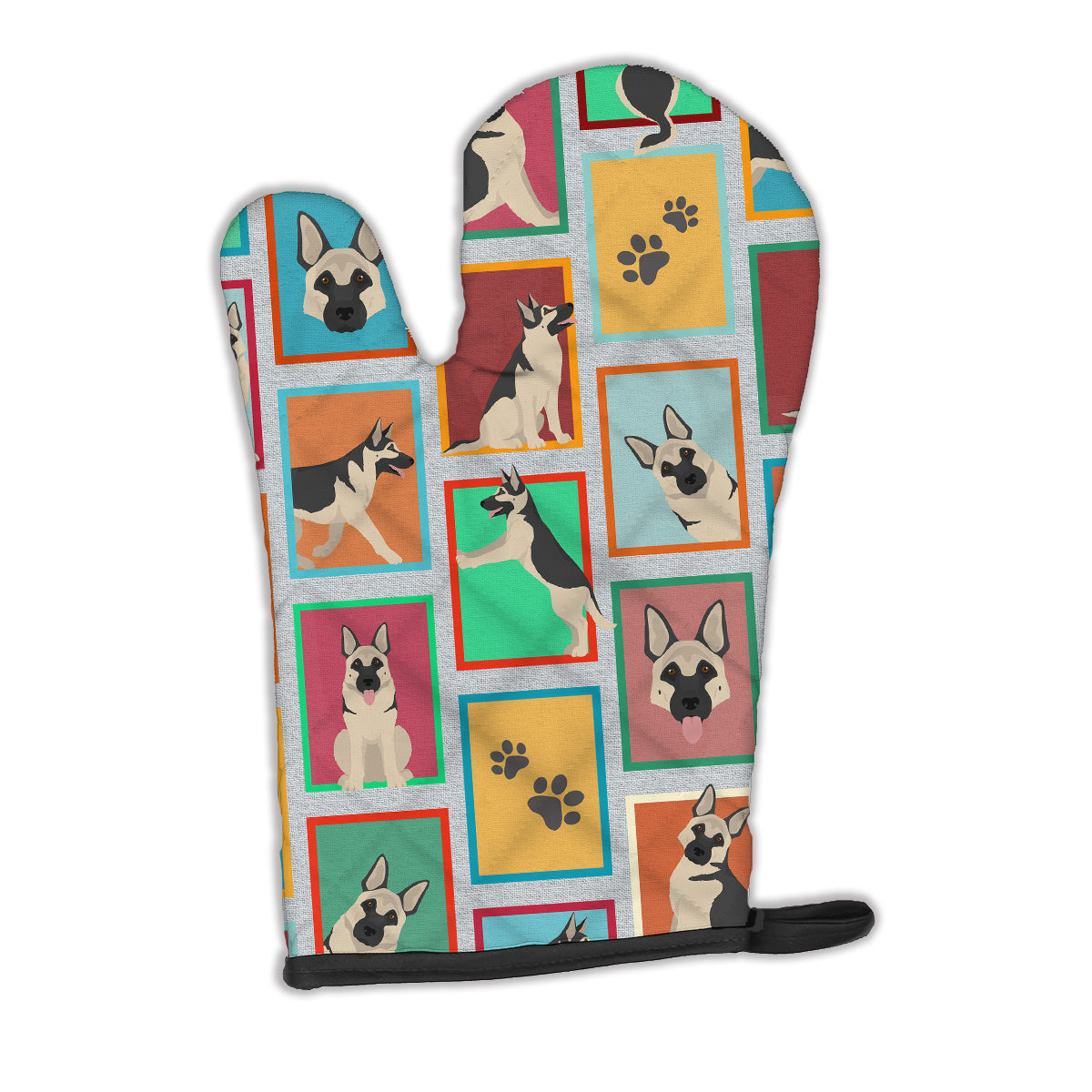 Lots of Black and Silver German Shepherd Oven Mitt  the-store.com.