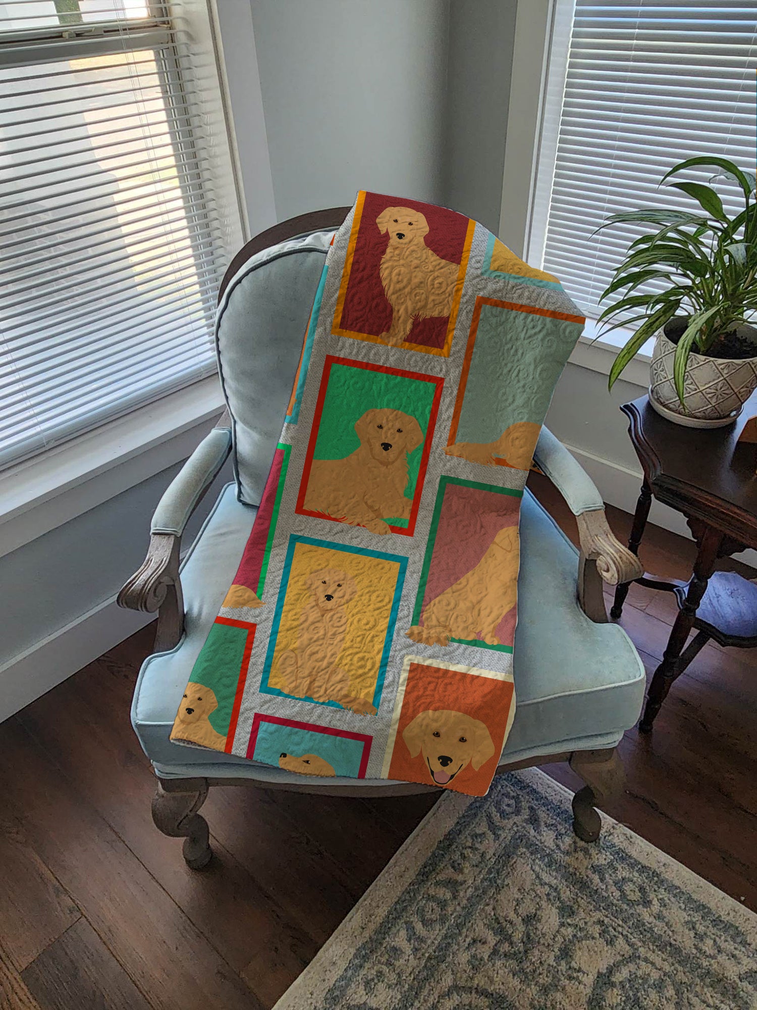Lots of Golden Retriever Quilted Blanket 50x60 - the-store.com