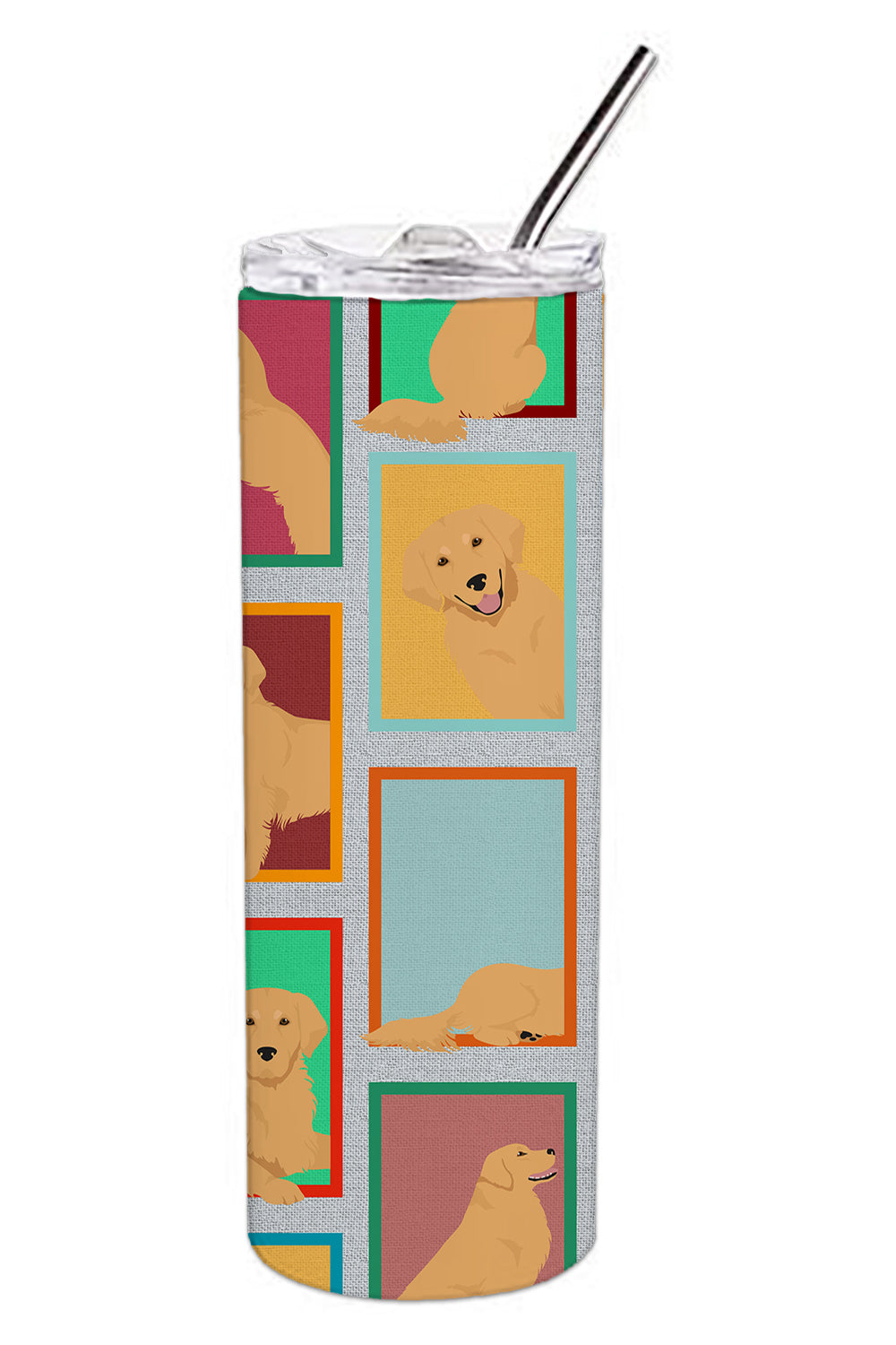 Lots of Golden Retriever Stainless Steel 20 oz Skinny Tumbler - the-store.com