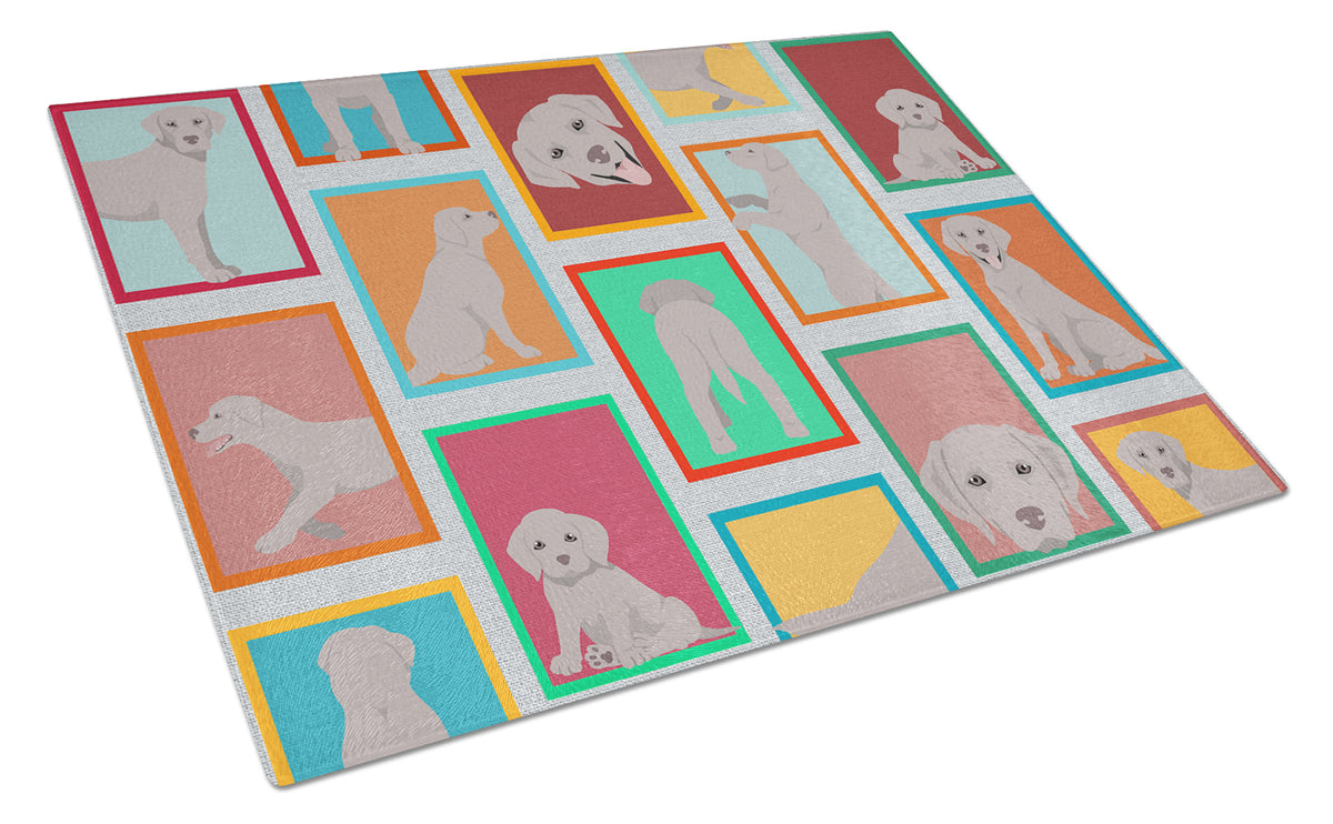 Buy this Lots of Grey Labrador Retriever Glass Cutting Board Large