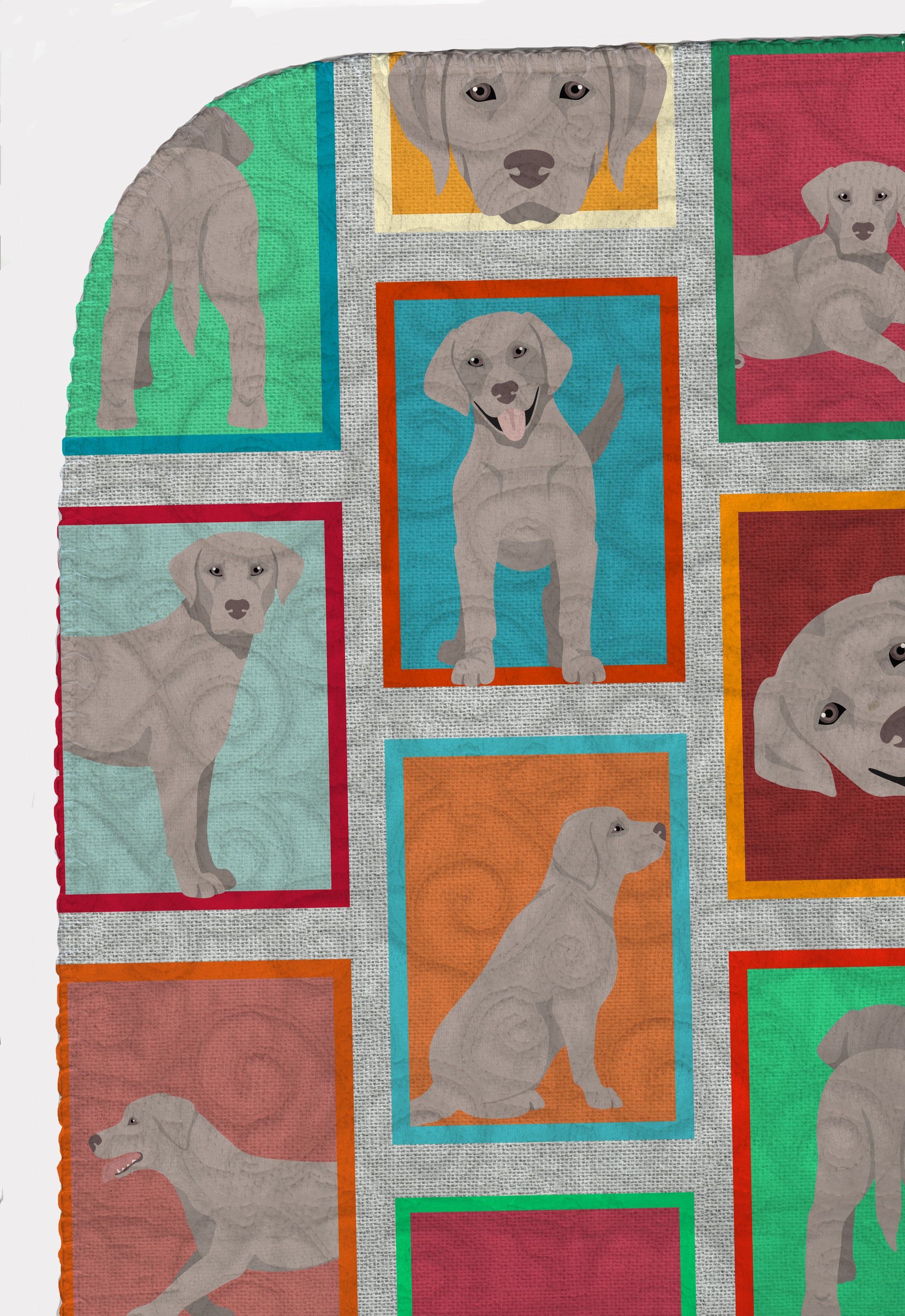 Lots of Grey Labrador Retriever Quilted Blanket 50x60 - the-store.com