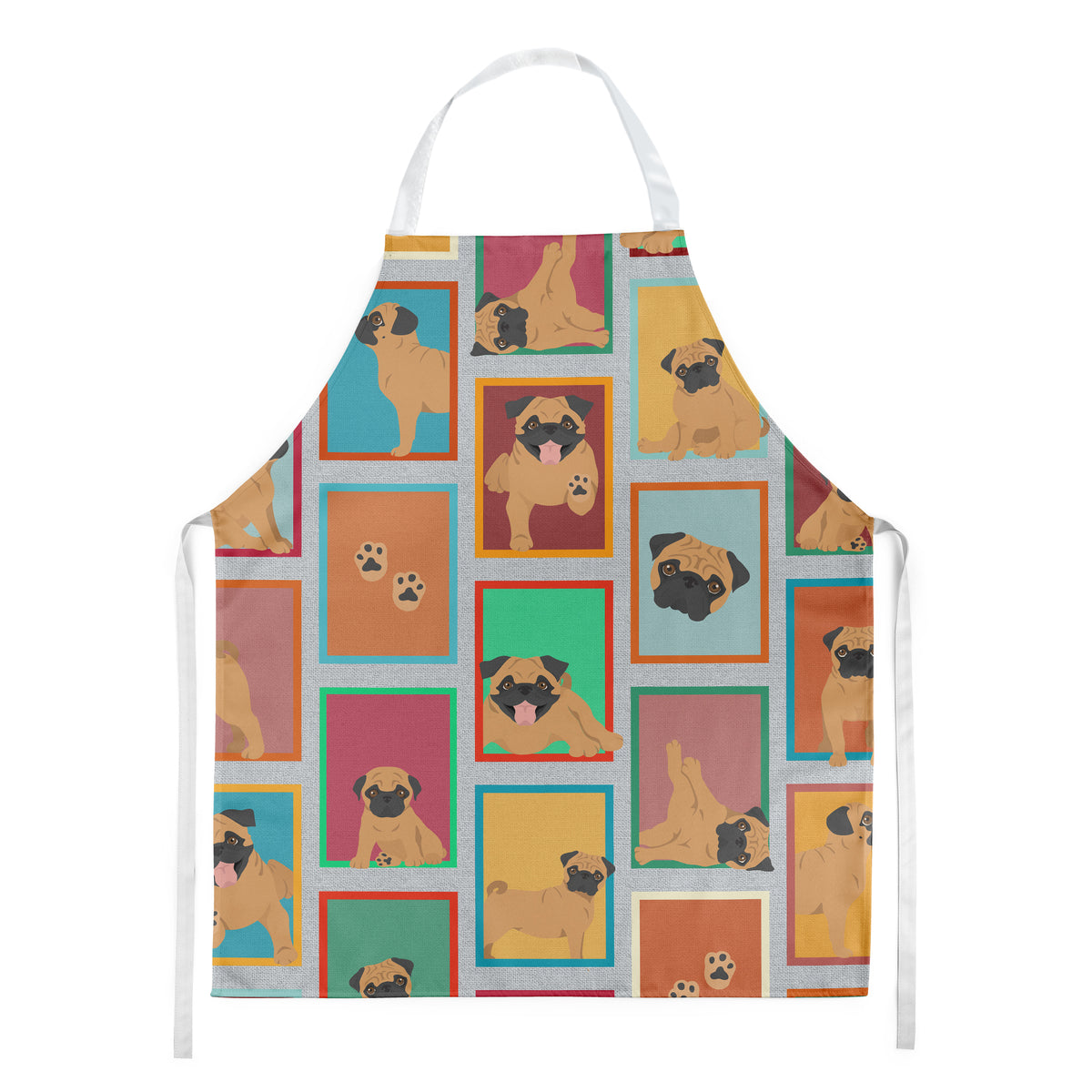 Lots of Apricot Pug Apron  the-store.com.
