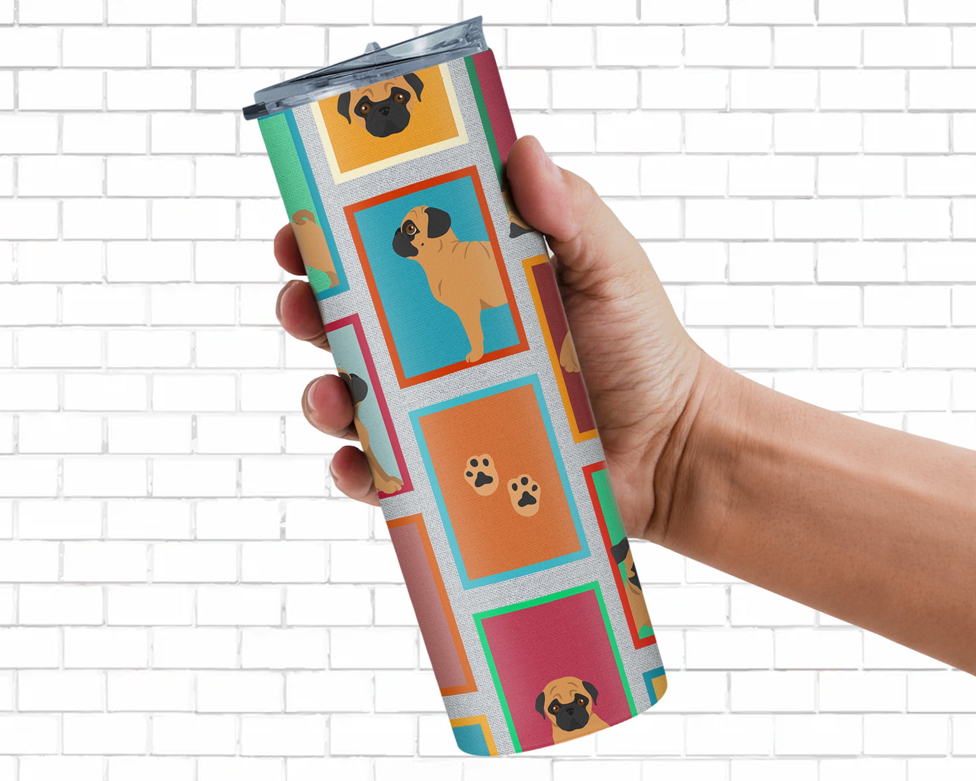 Lots of Apricot Pug Stainless Steel 20 oz Skinny Tumbler - the-store.com