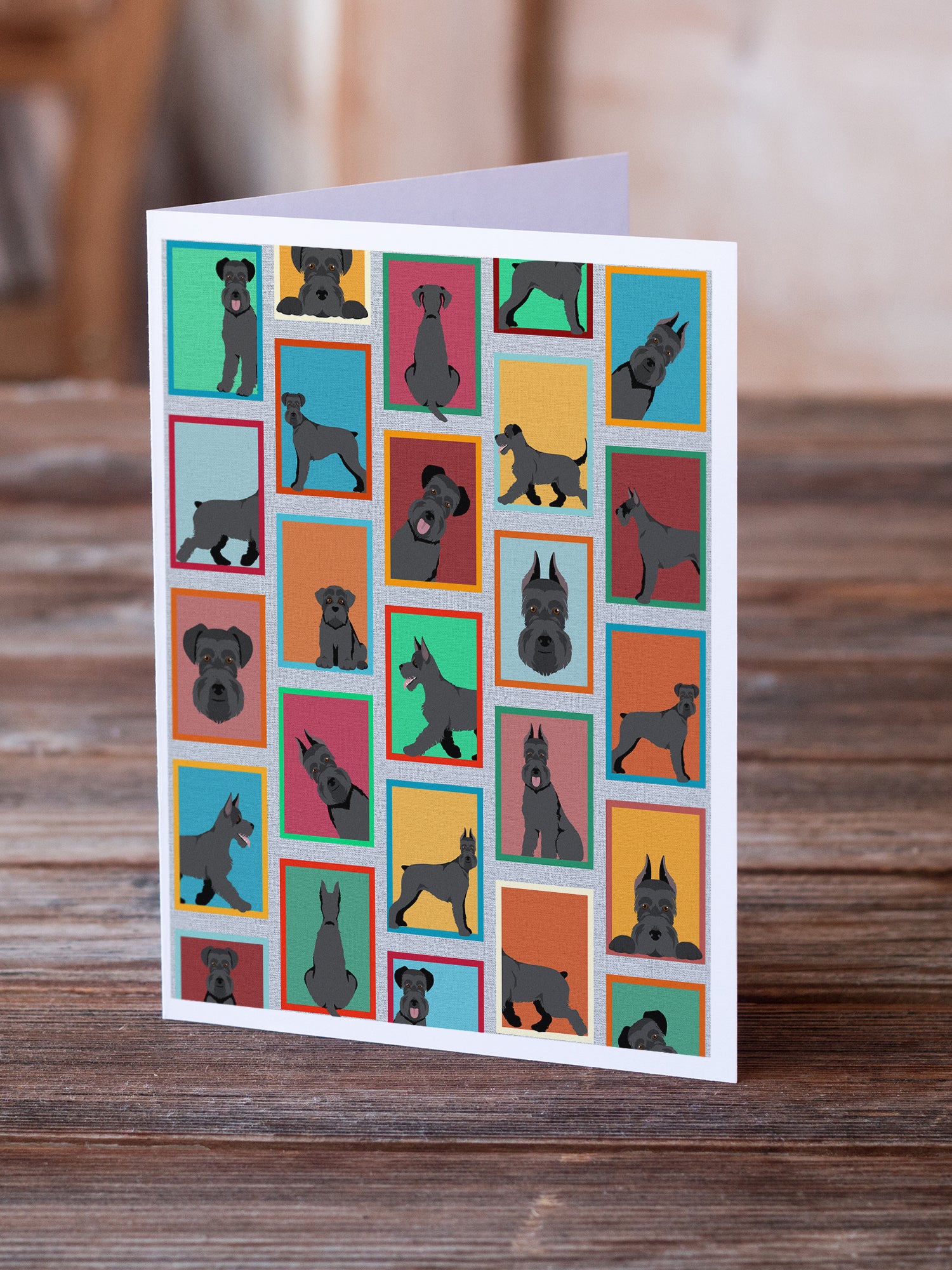 Buy this Lots of Black Schnauzer Greeting Cards and Envelopes Pack of 8