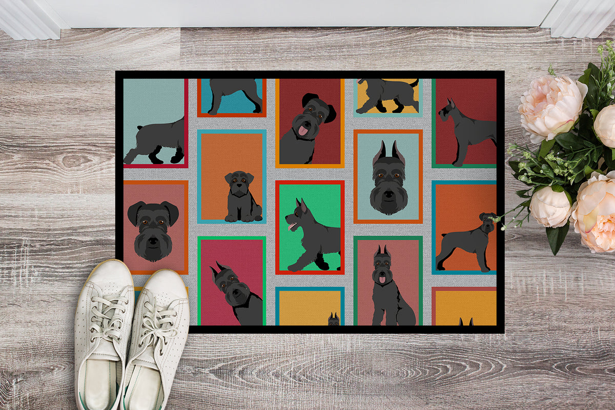 Caroline's Treasures Lots of Black Schnauzer Doormat - 24x36 Decorative Floor Mat – Indoor/Outdoor Rug with Artistic Flair