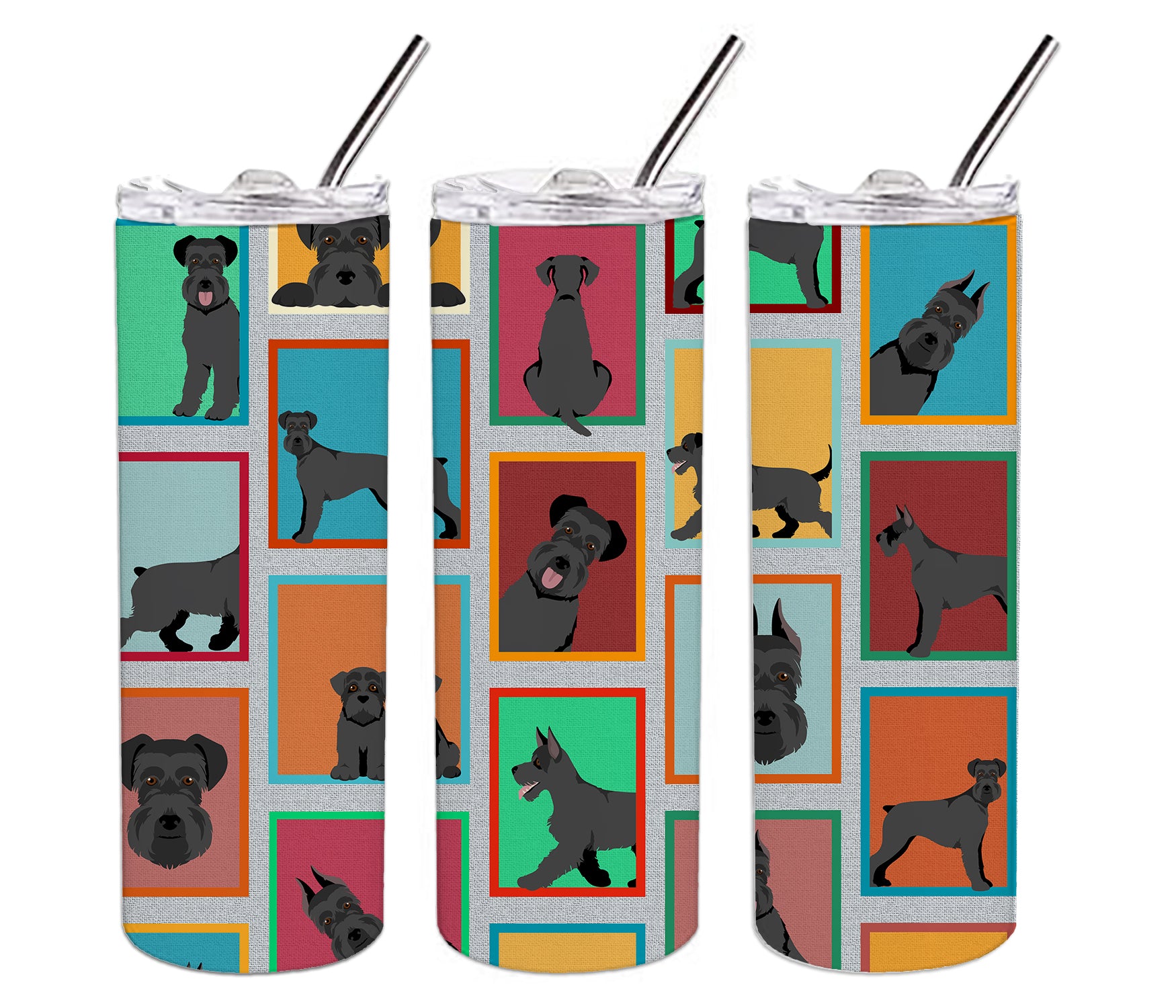 Lots of Black Schnauzer Stainless Steel 20 oz Skinny Tumbler - the-store.com