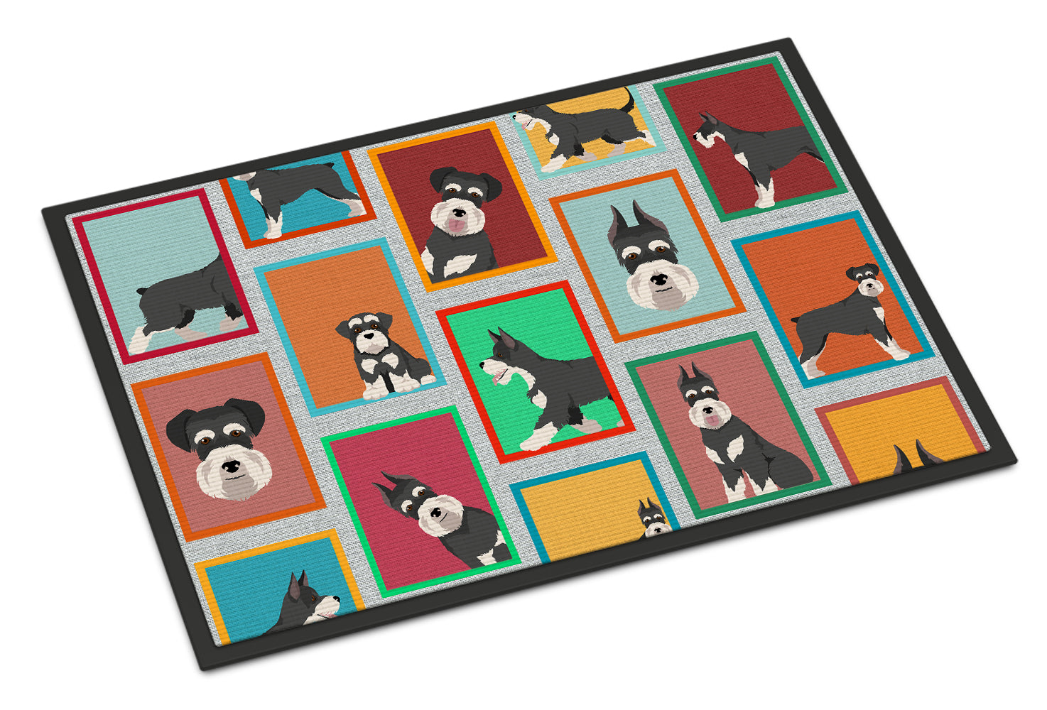 Caroline's Treasures Lots of Black and Silver Schnauzer Doormat - 18x27 Decorative Floor Mat – Indoor/Outdoor Rug with Artistic Flair