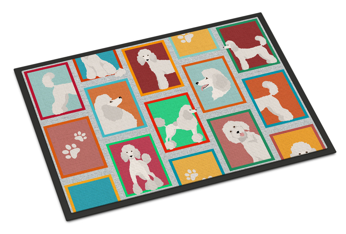 Buy this Lots of White Standard Poodle Indoor or Outdoor Mat 24x36