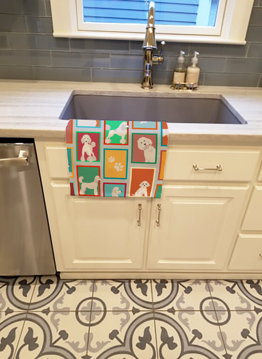 Buy this Lots of White Standard Poodle Kitchen Towel